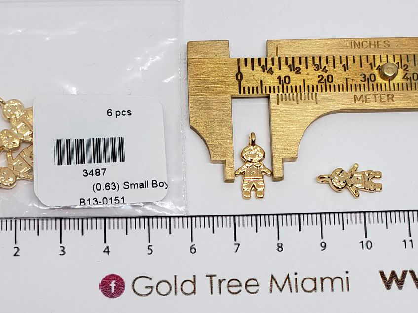 3487 Golden Small Boy Pendant