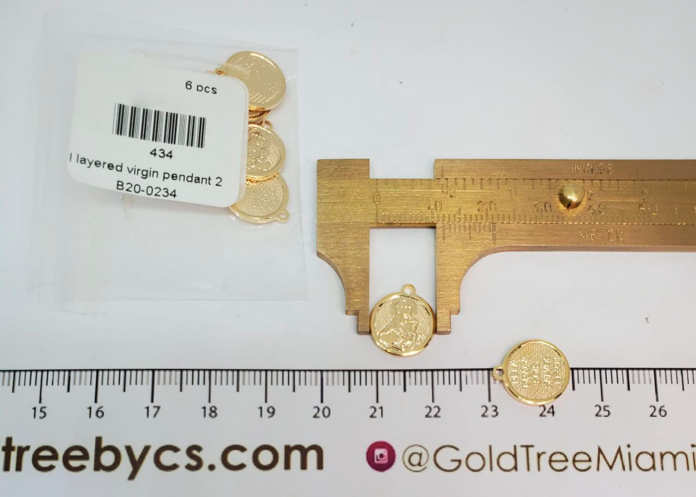 434 Gold Virgin Pendant 