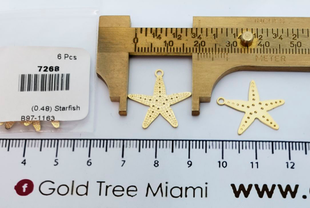 7268 Textured Starfish Pendant