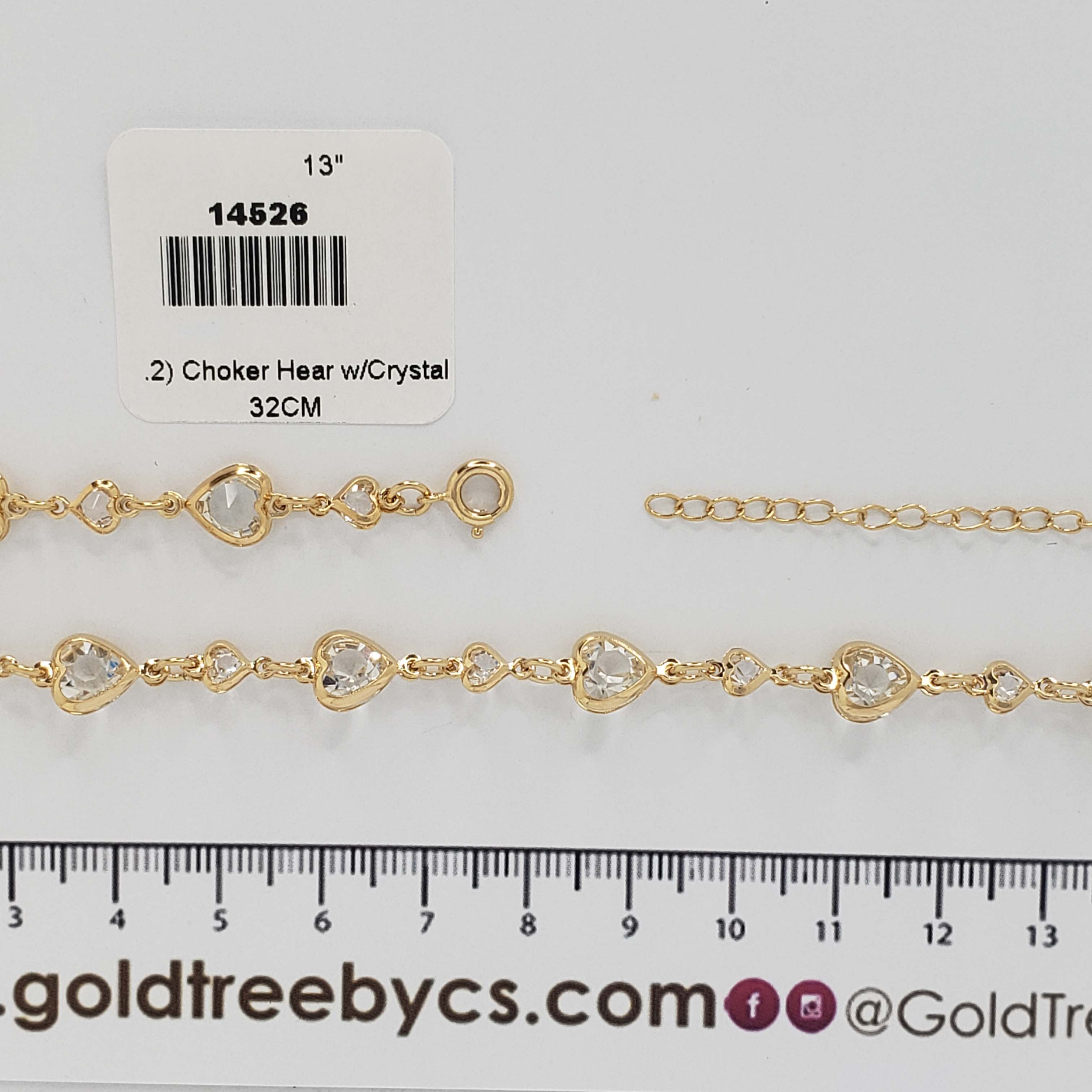 14526 Choker Hear w/Crystal