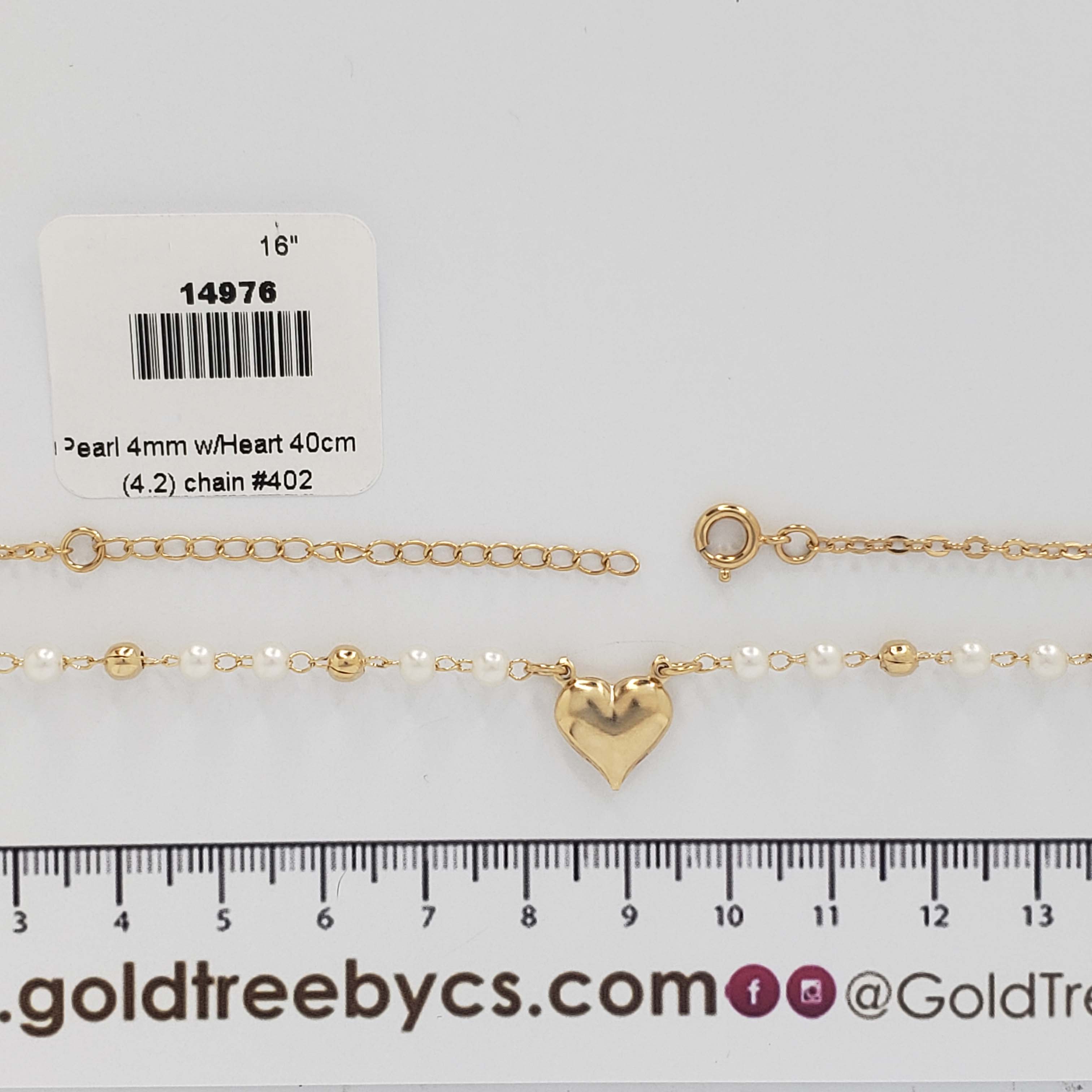 14976 Chain Pearl w/Heart
