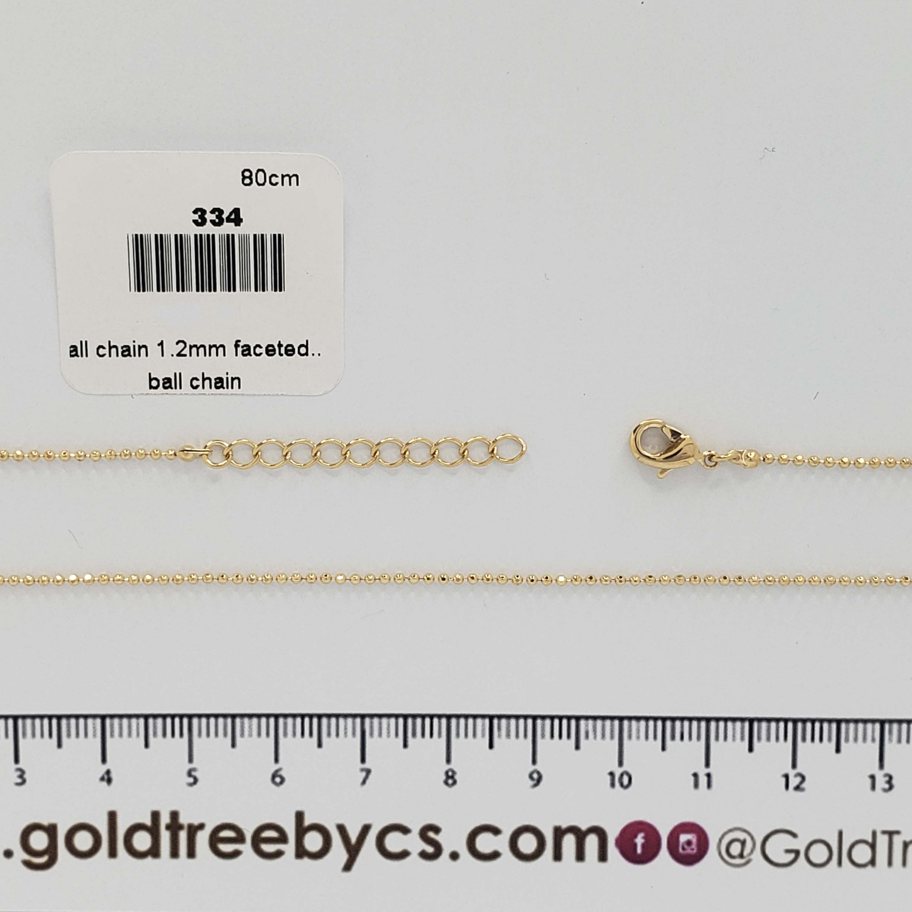 334 31" Ball Chain Necklace 1.2mm