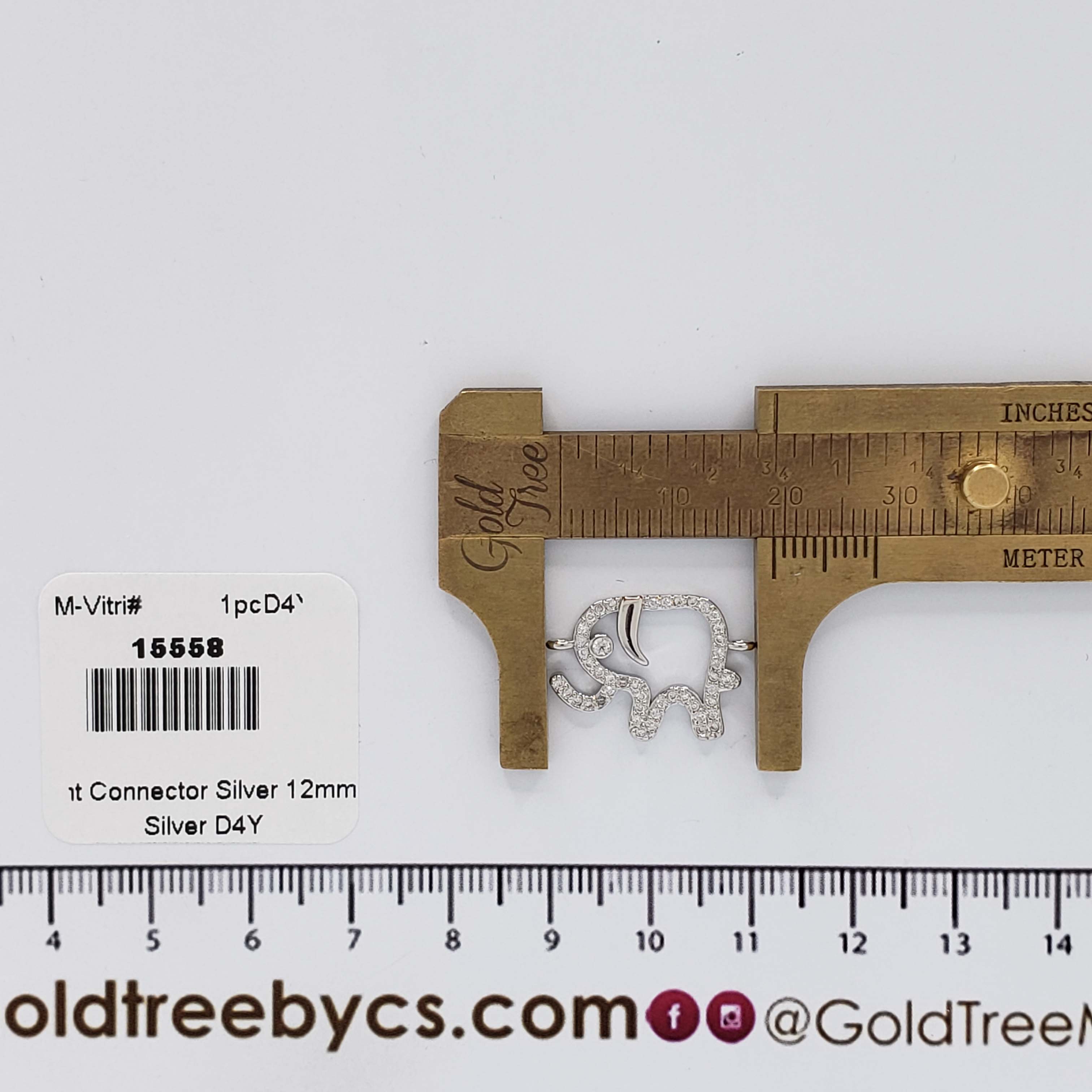 15558 Sterling Guardian Elephant Connector