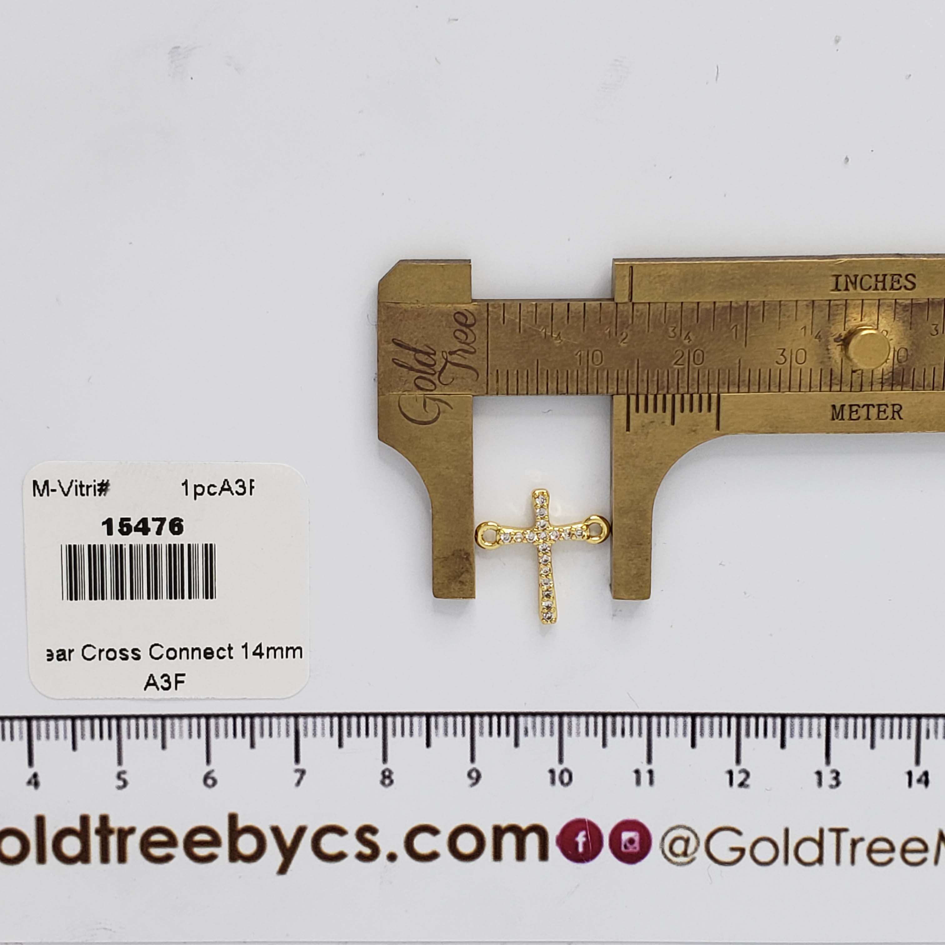 15476 Small Crystal Clear Cross Connector