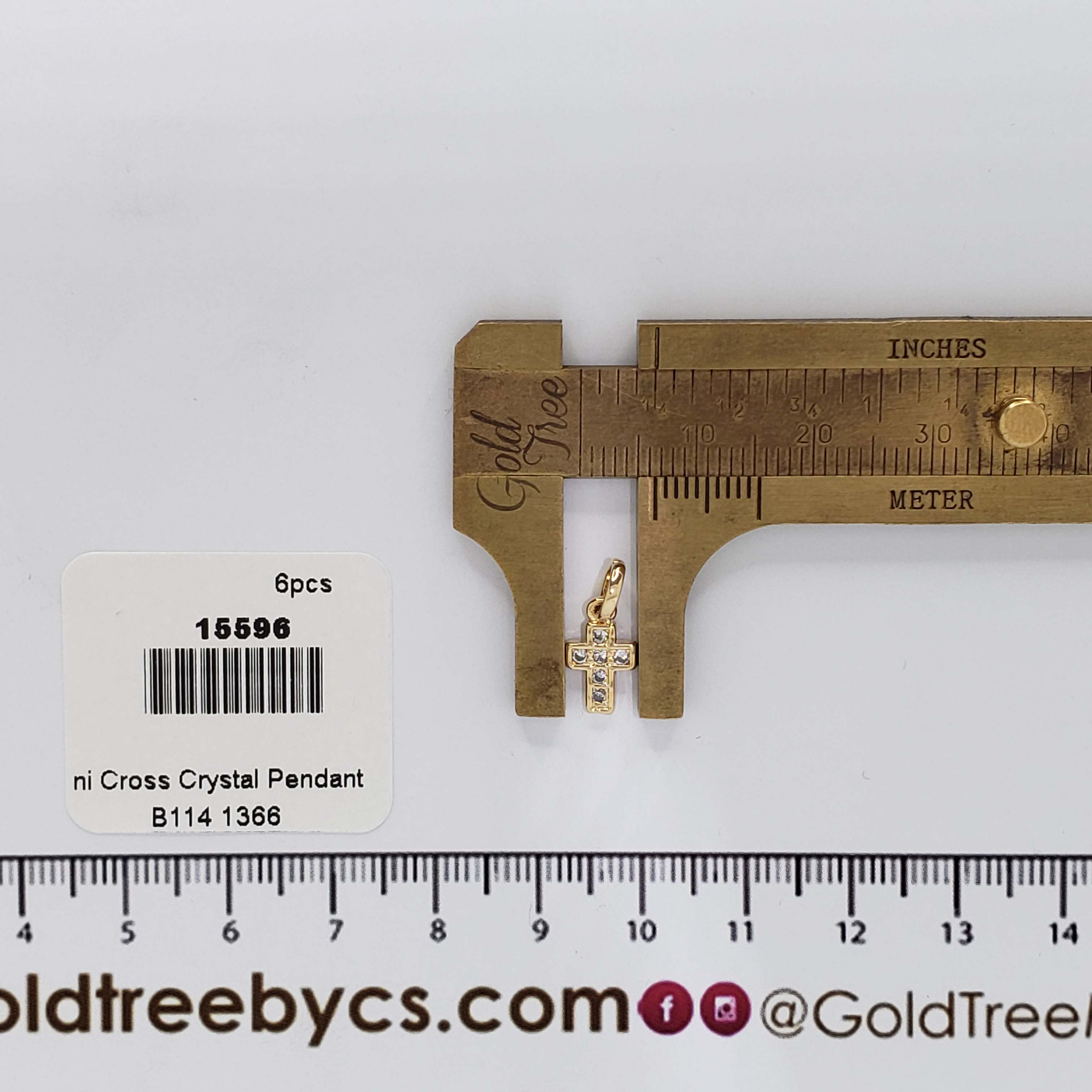 15596 Mini Cross Crystal Pendant