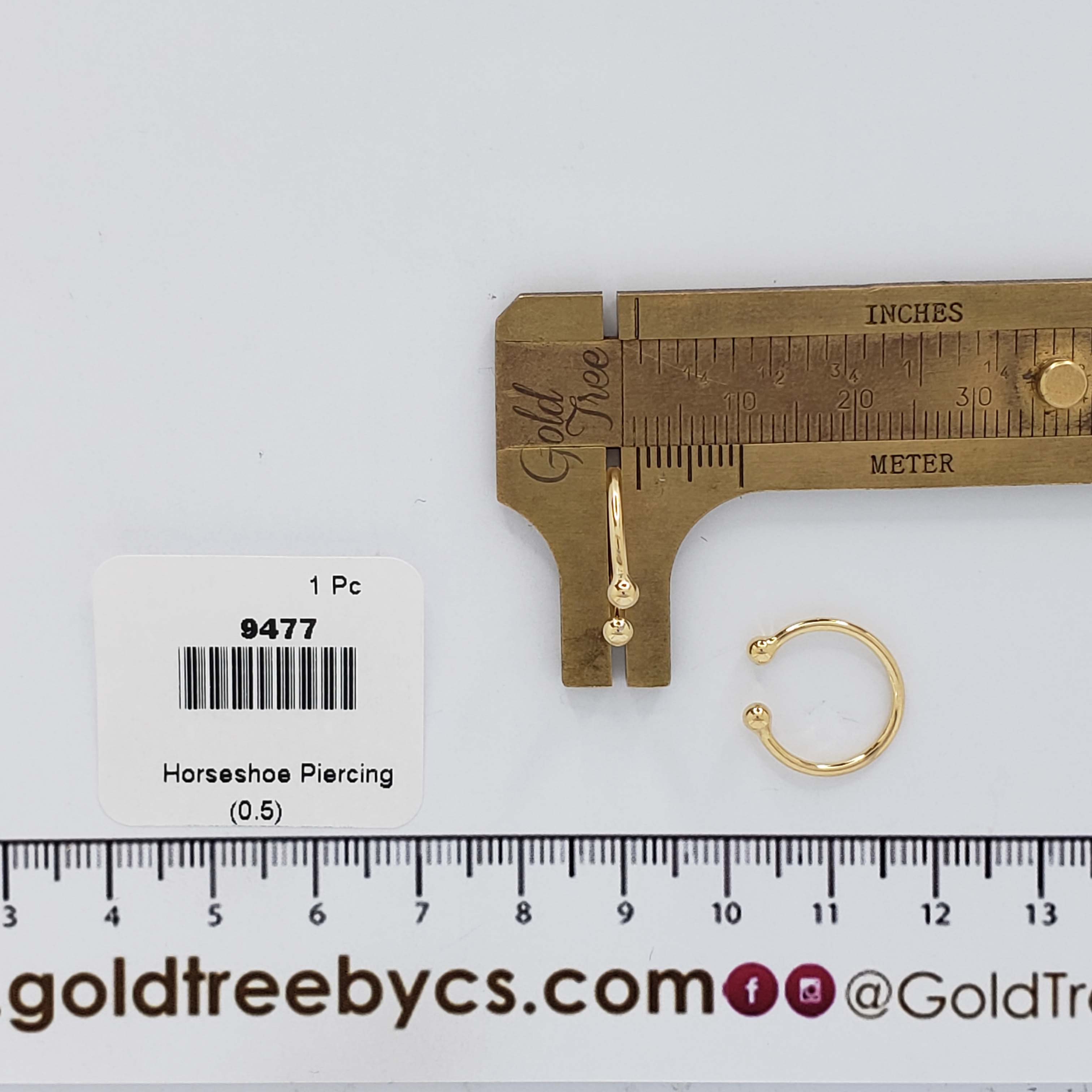 9477 Gold Horseshoe Ear Cuff