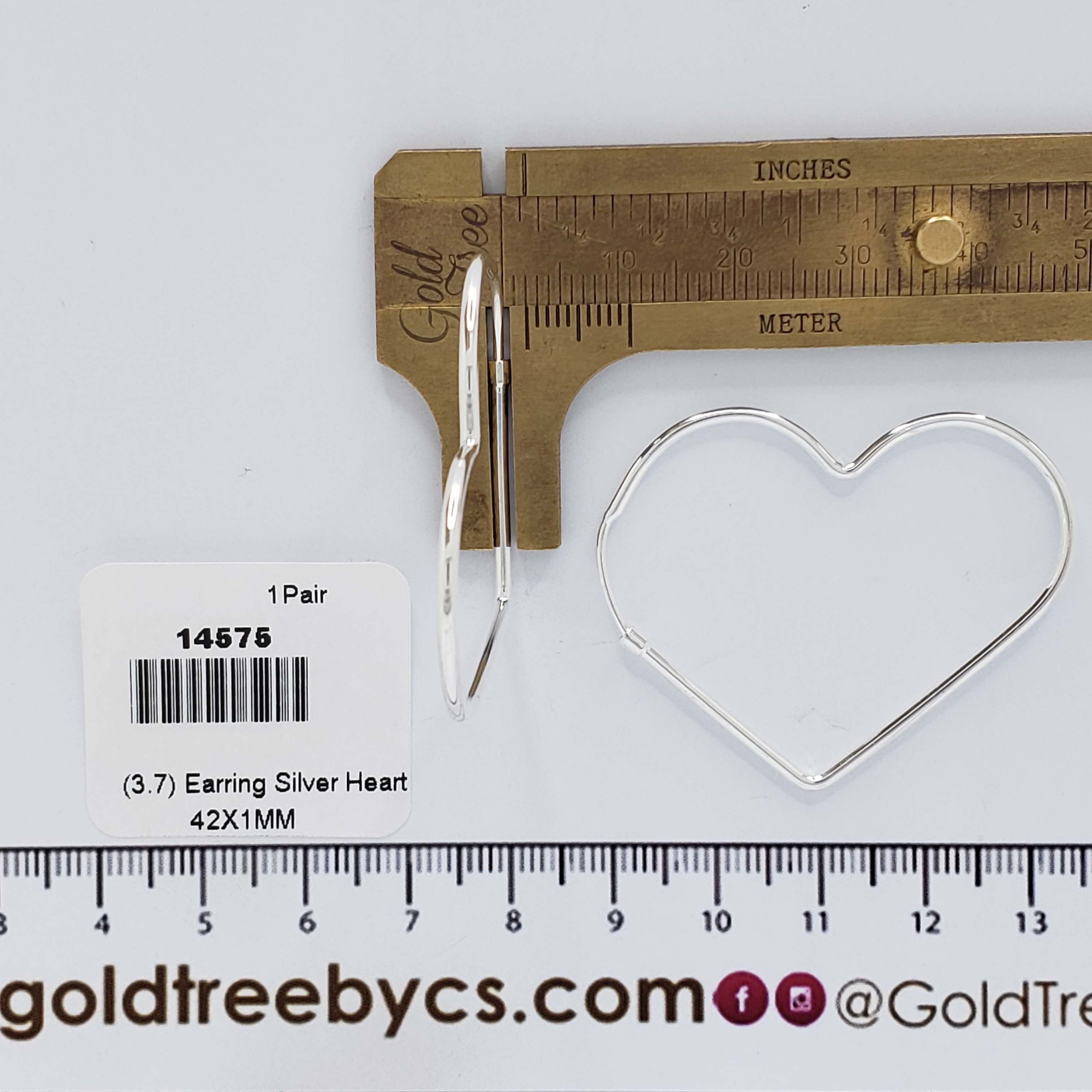 14575 Earring Silver Heart