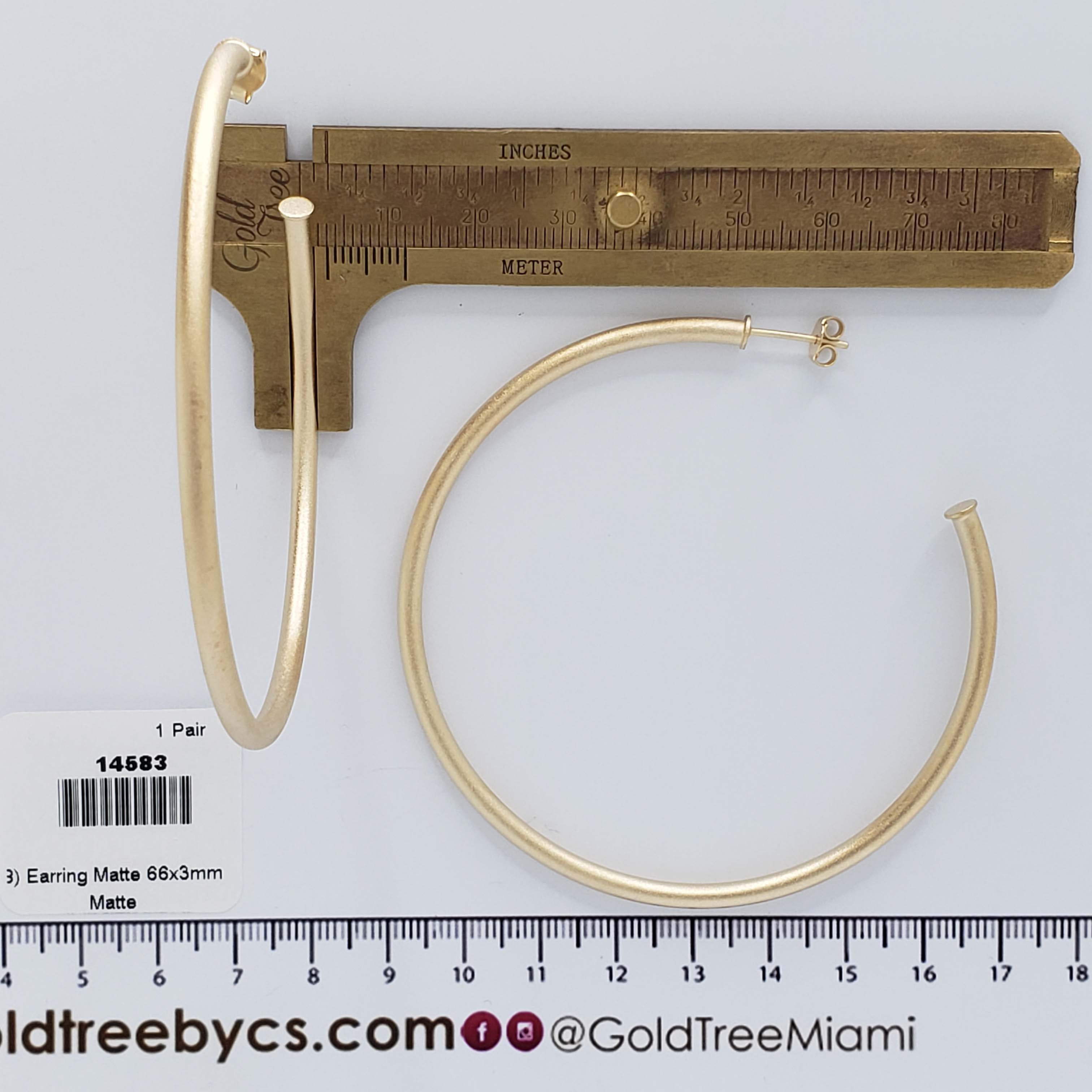 14583 66x3mm Earring Matte