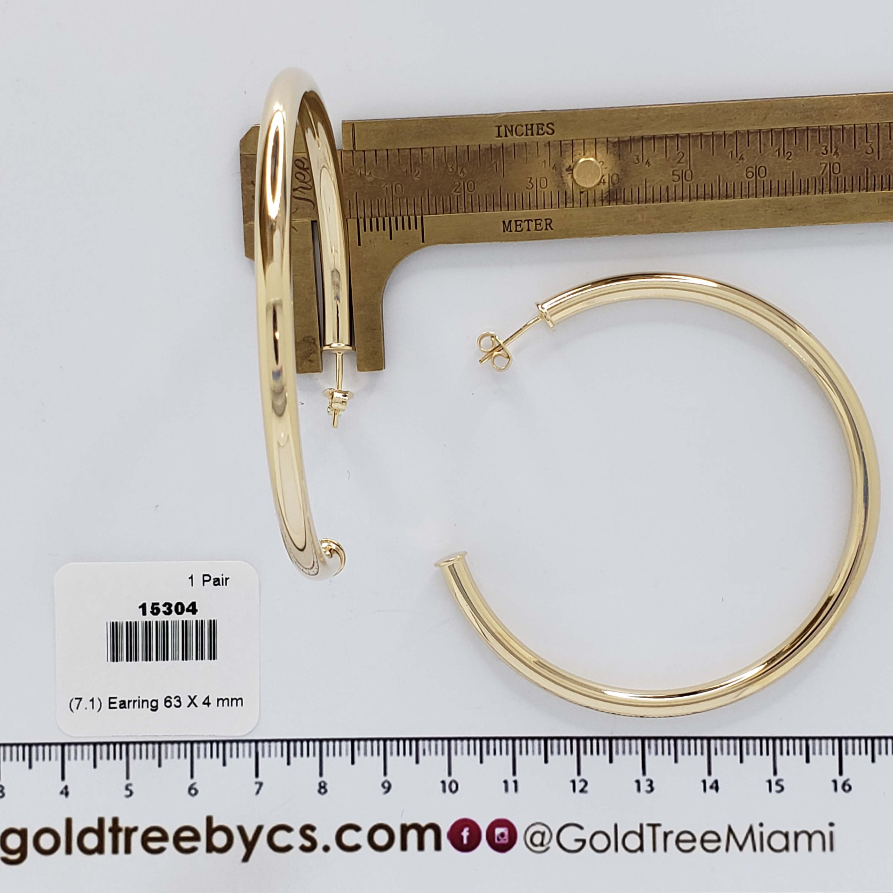 15304 63x4mm Gold Earrings