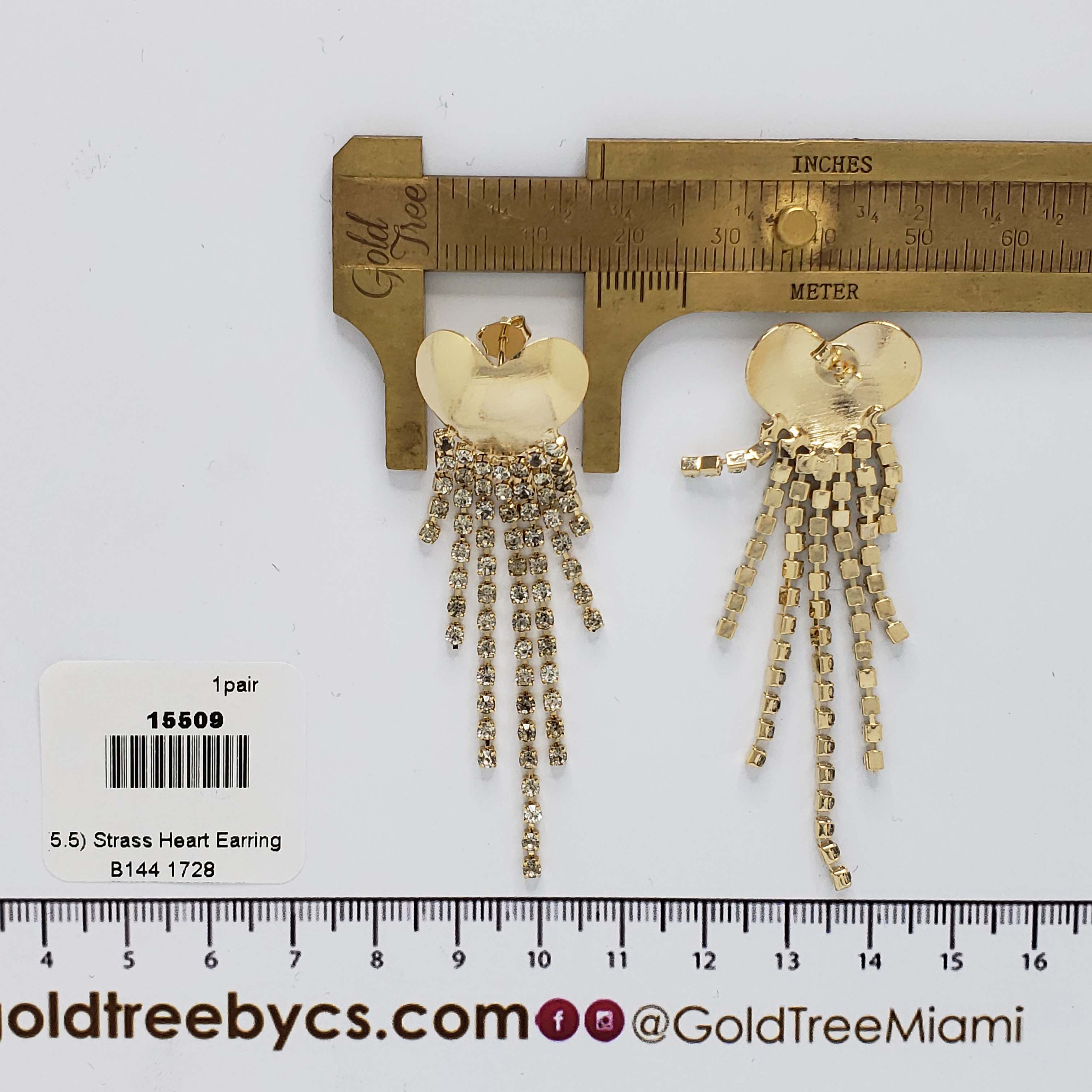 15509 Strass Heart Earring