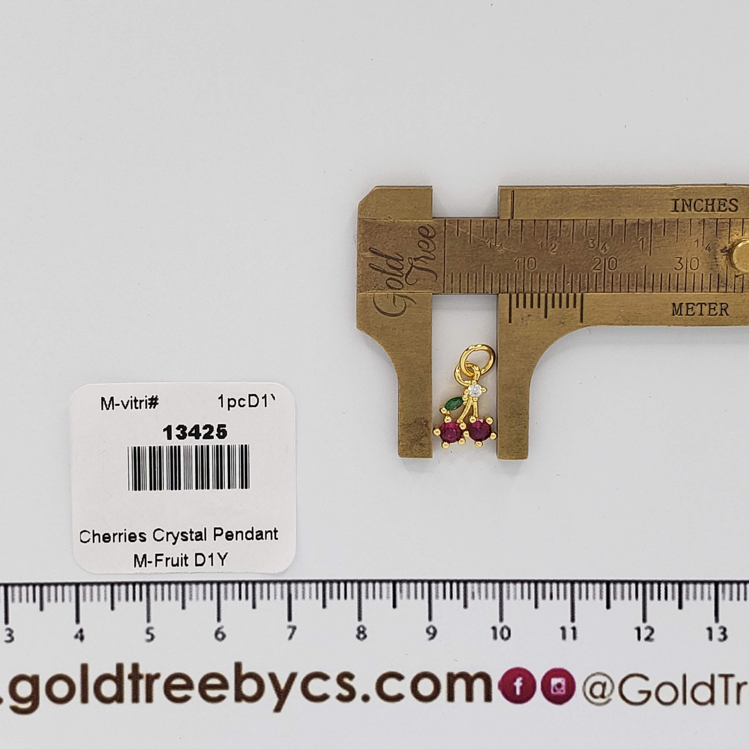 13425 Cherries Crystal Pendant