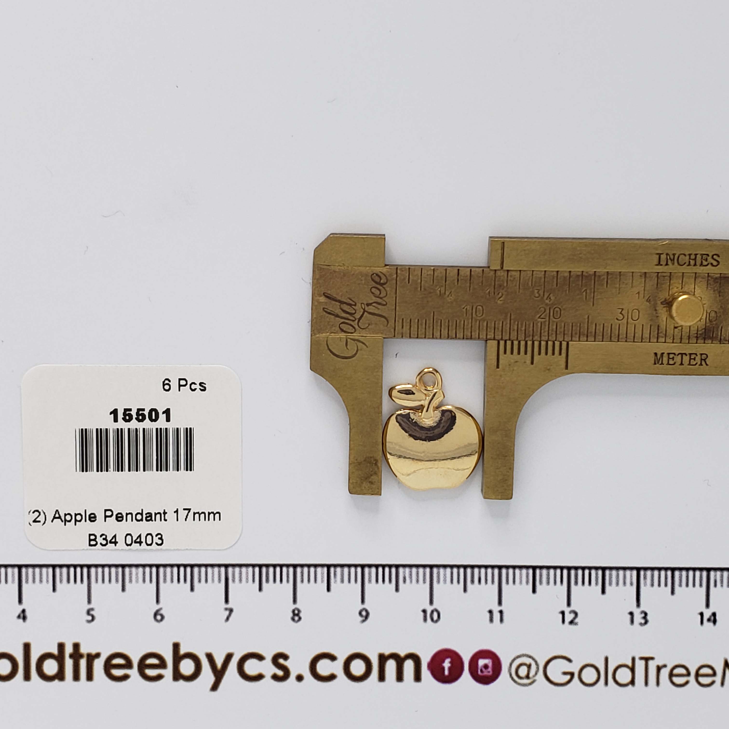 15501 Gold Apple Pendant