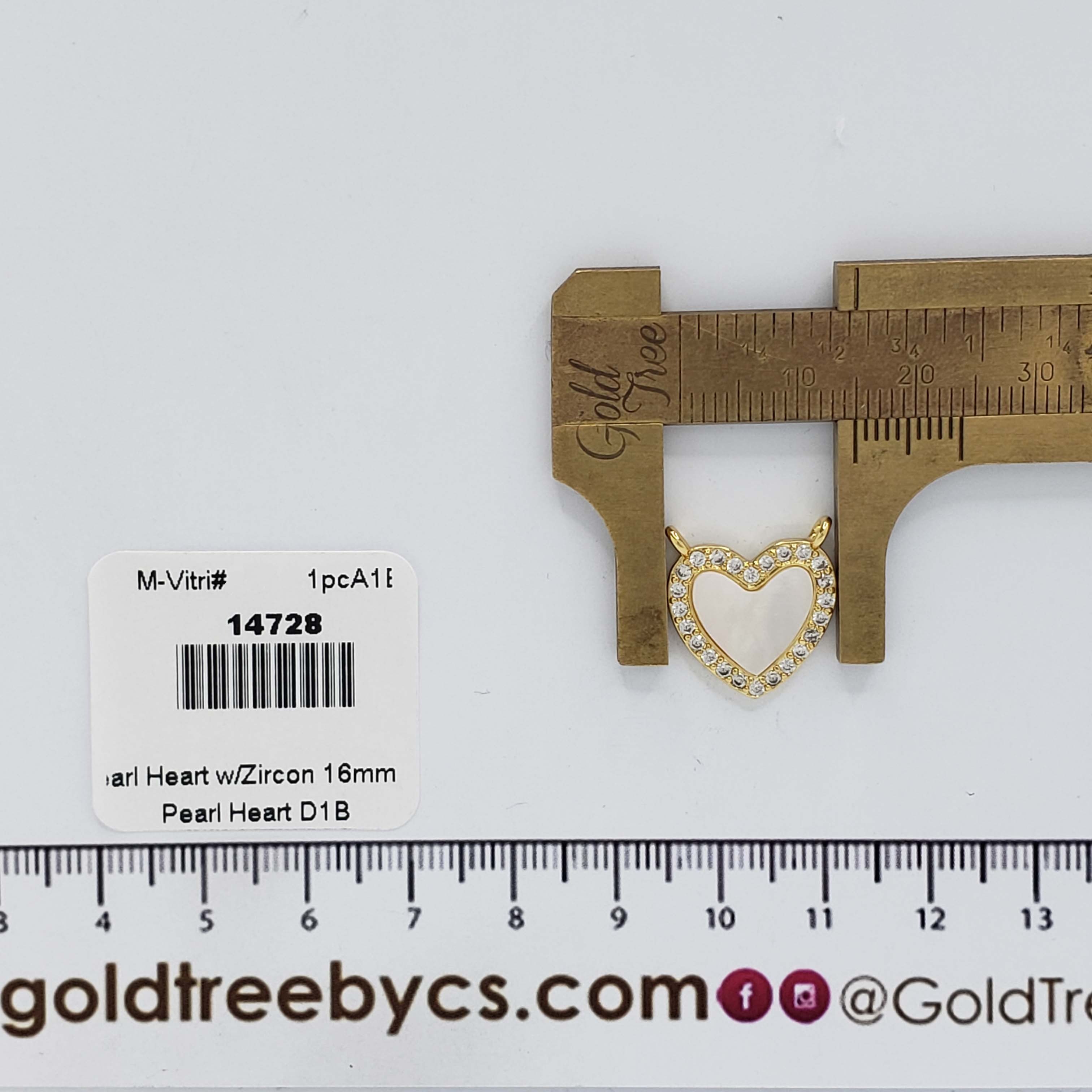 14728 Cadena Corazón de Perla Adornado con Zirconia