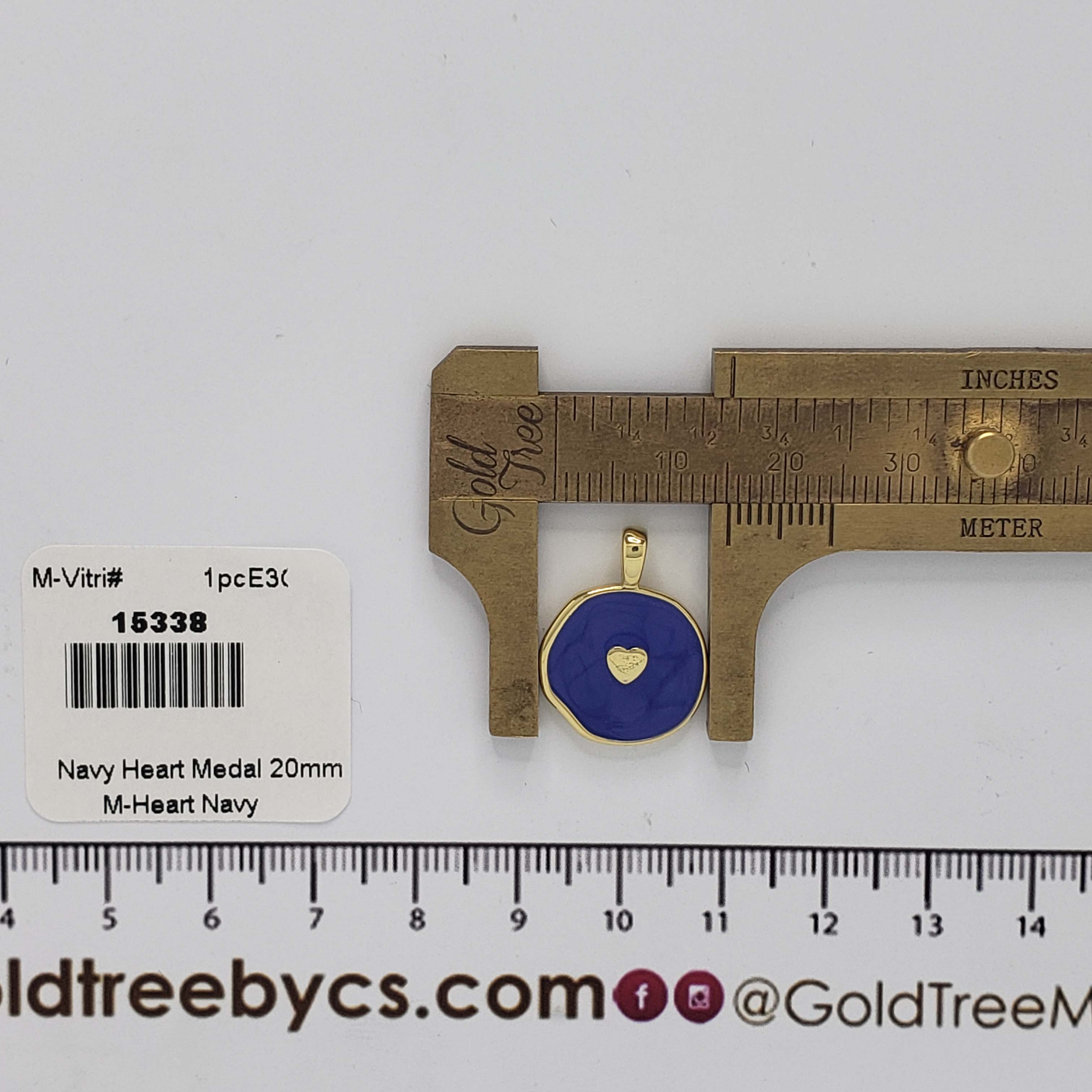 15338 20mm Navy Heart Medal