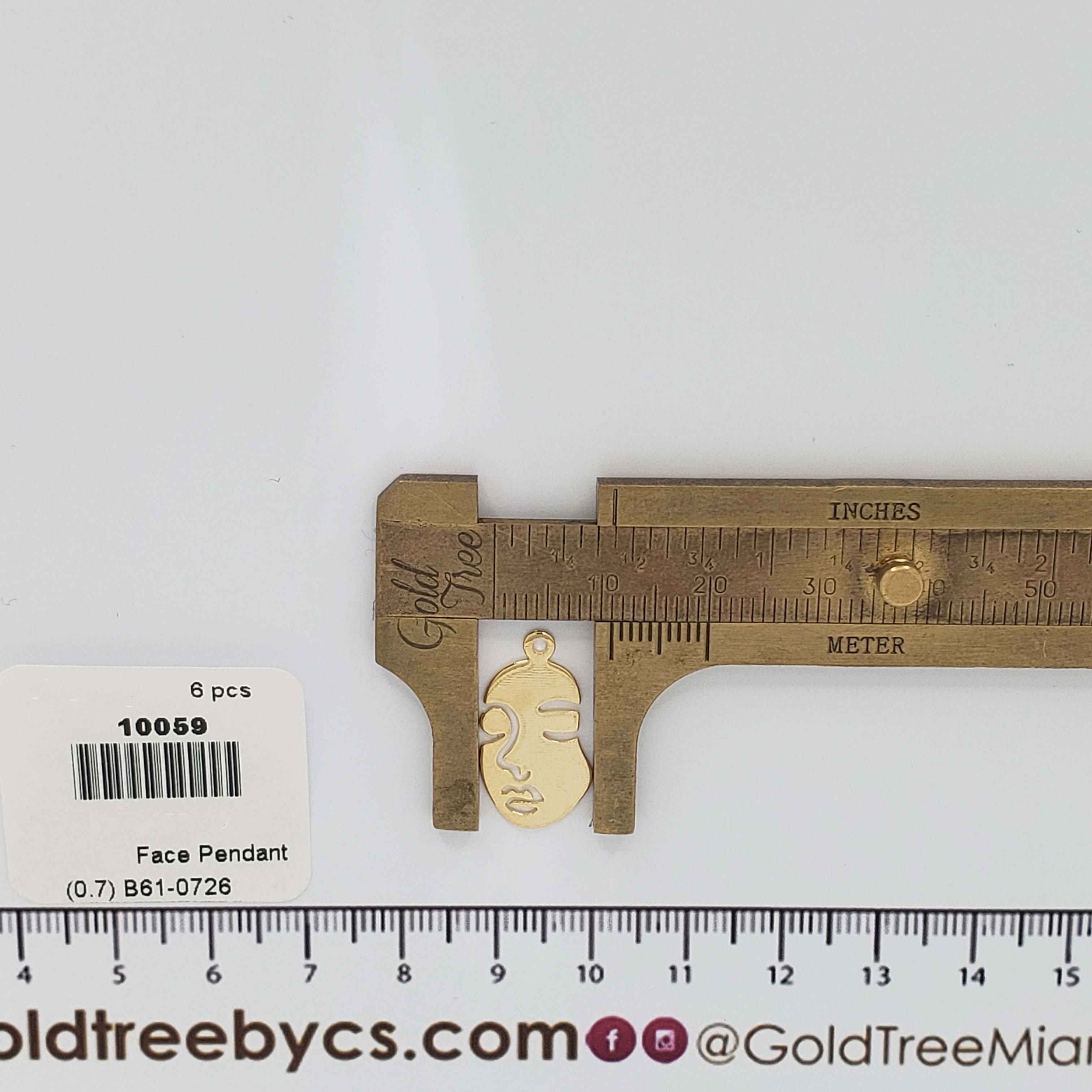 10059 Gold Silhouette Face Pendant