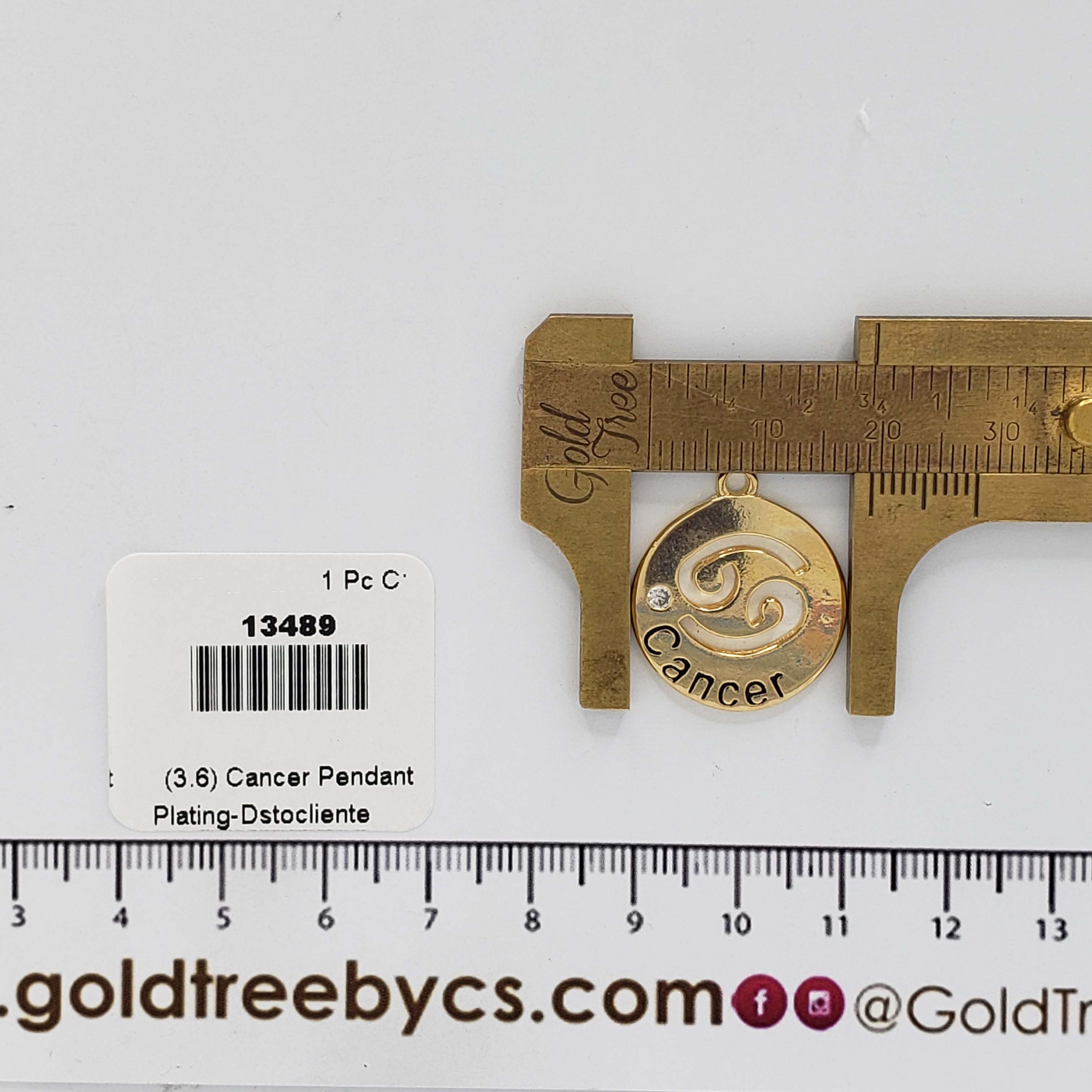 13489 Golden Cancer Pendant