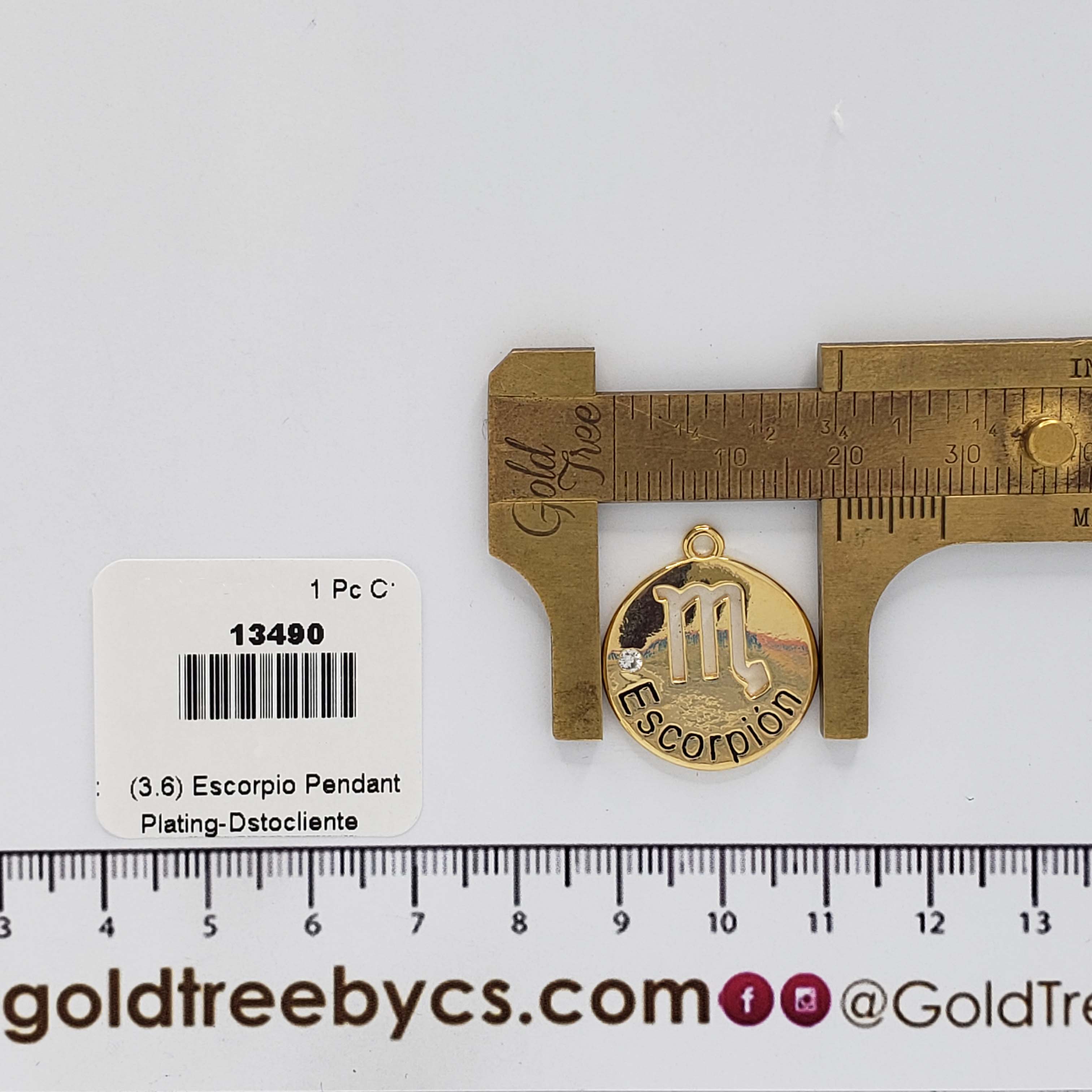 13490 Golden Escorpio Pendant