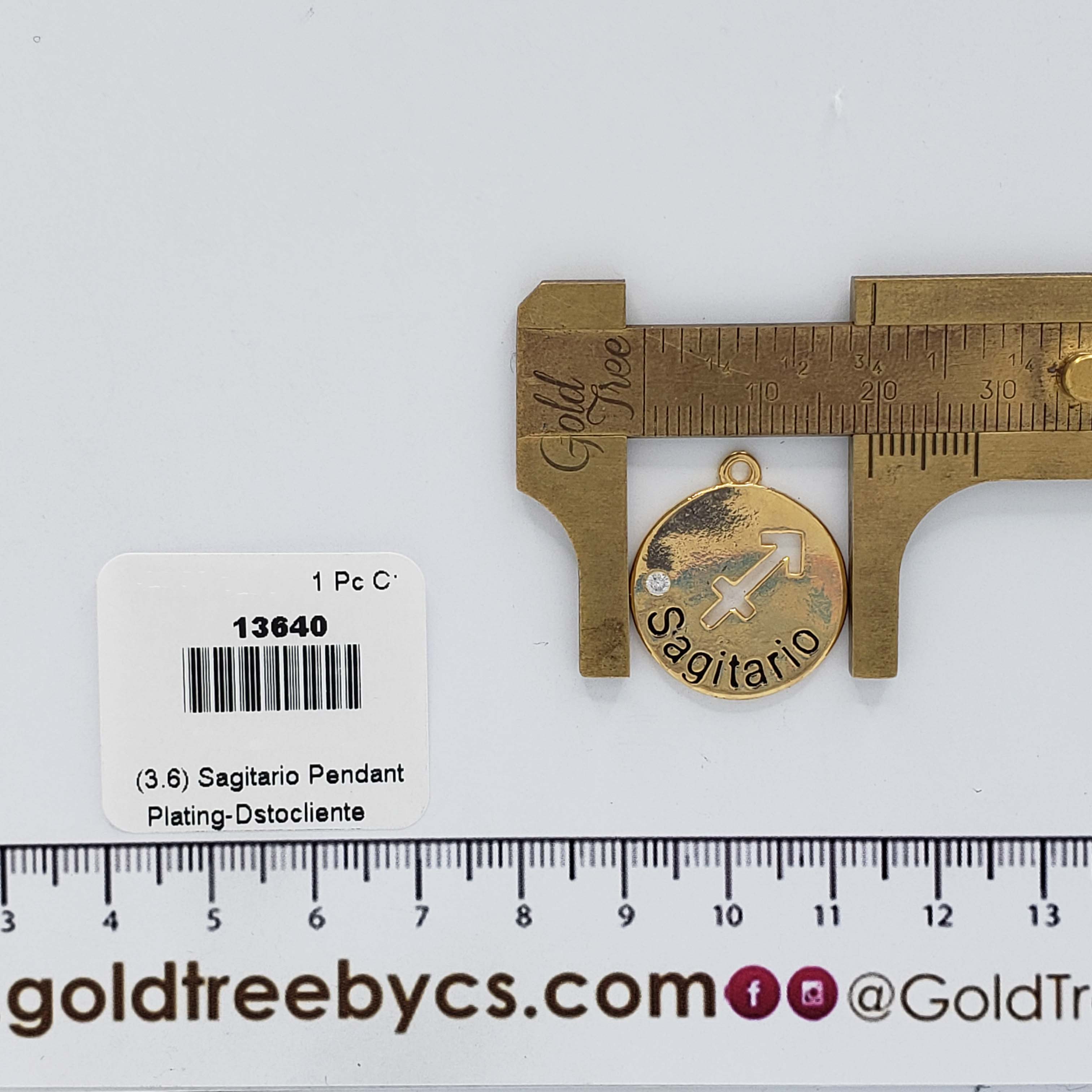 13640 Cadena de Sagitario Redondo Dorado