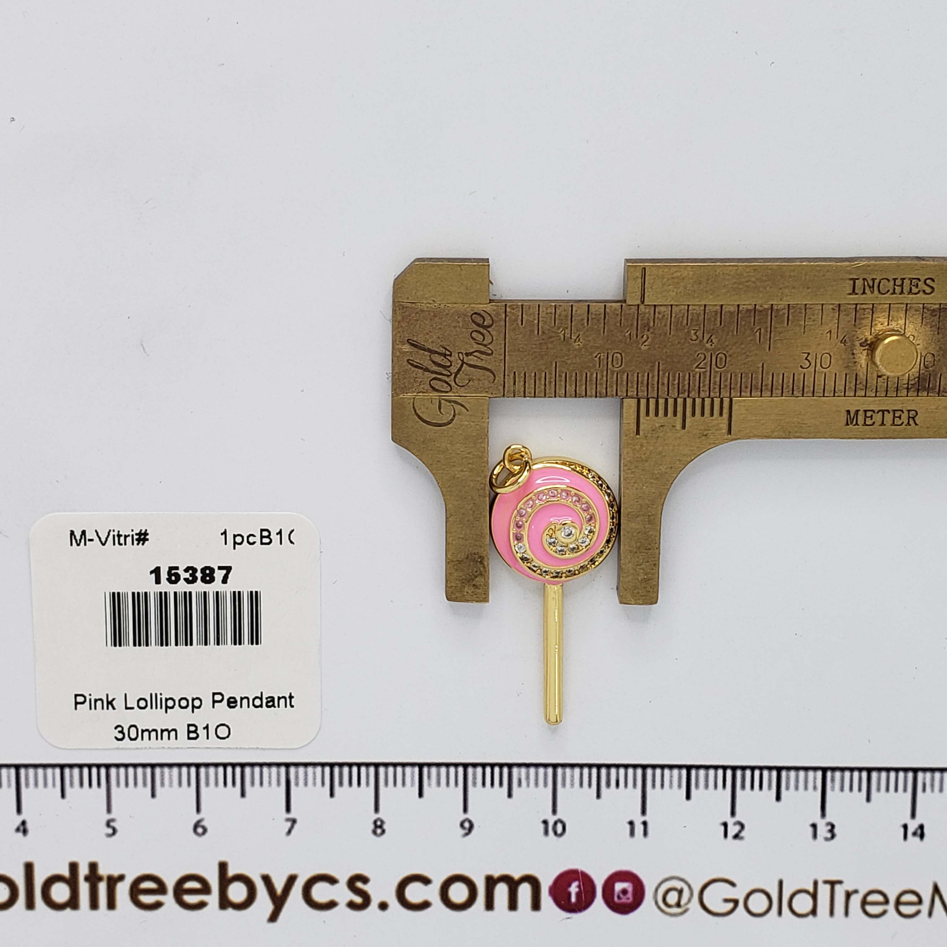 15387 Pink Lollipop Pendant