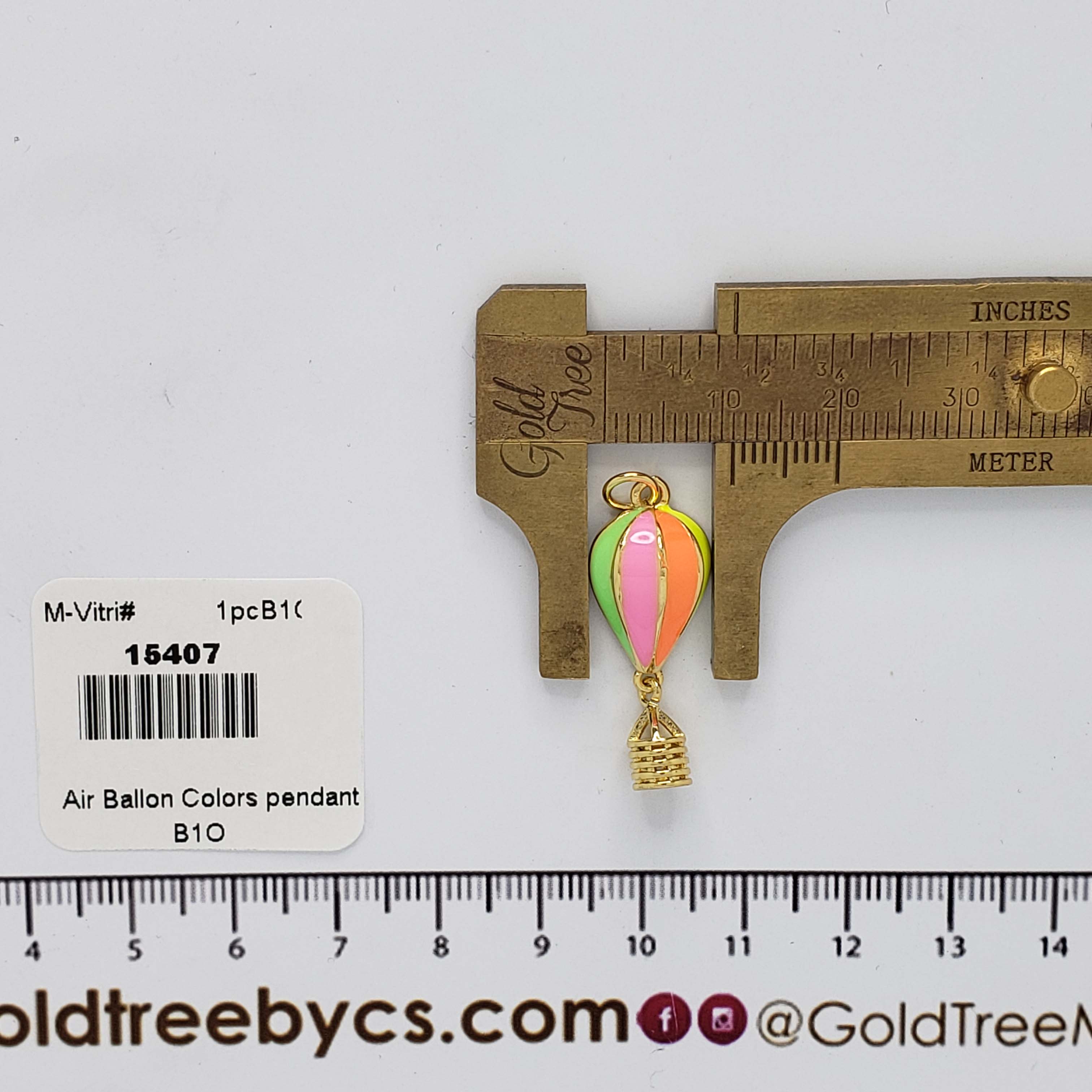 15407 Hot Air Ballon Colors Pendant