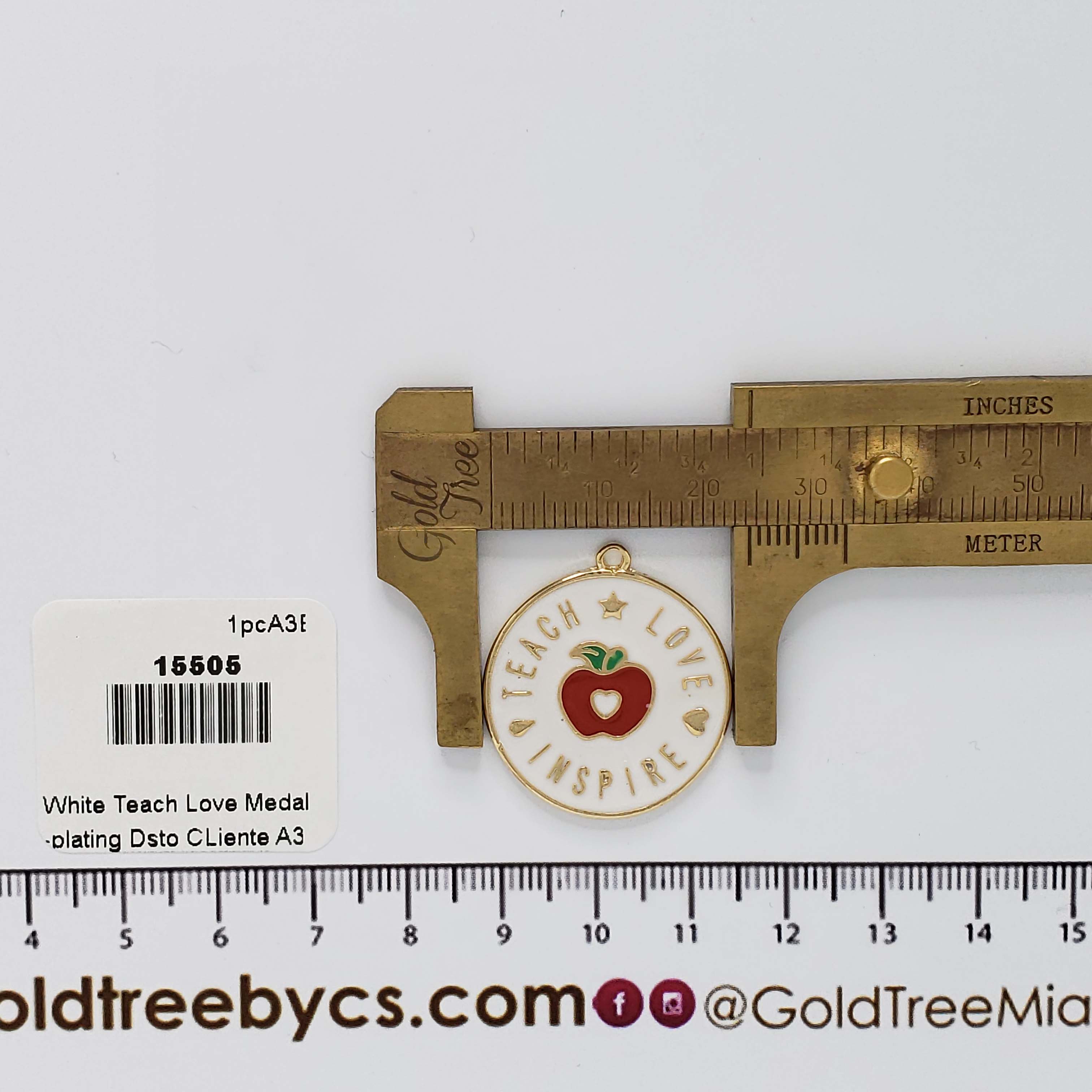 15505 White Teach Love Medal