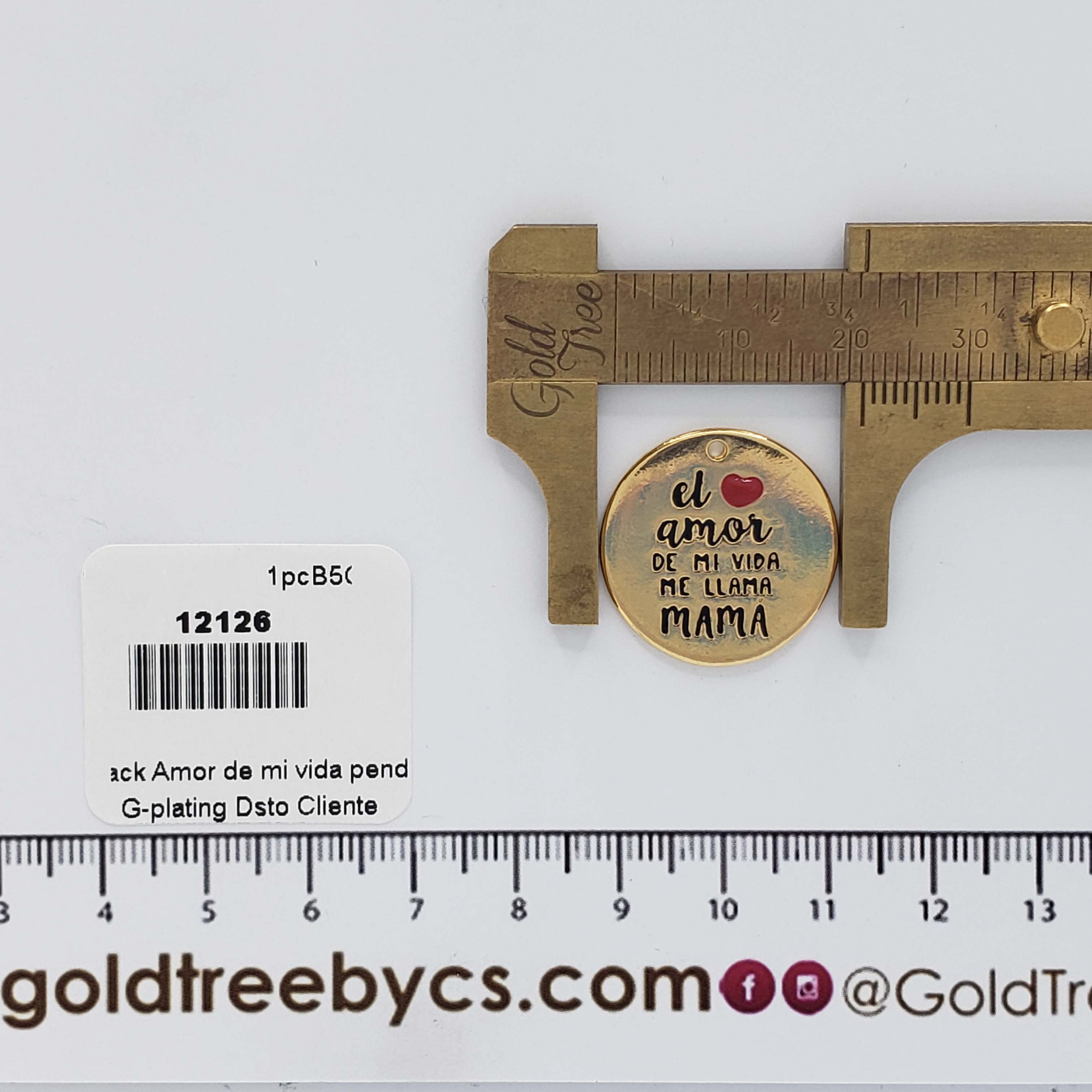 12126  Black 'Amor de Mi Vida' Pendant