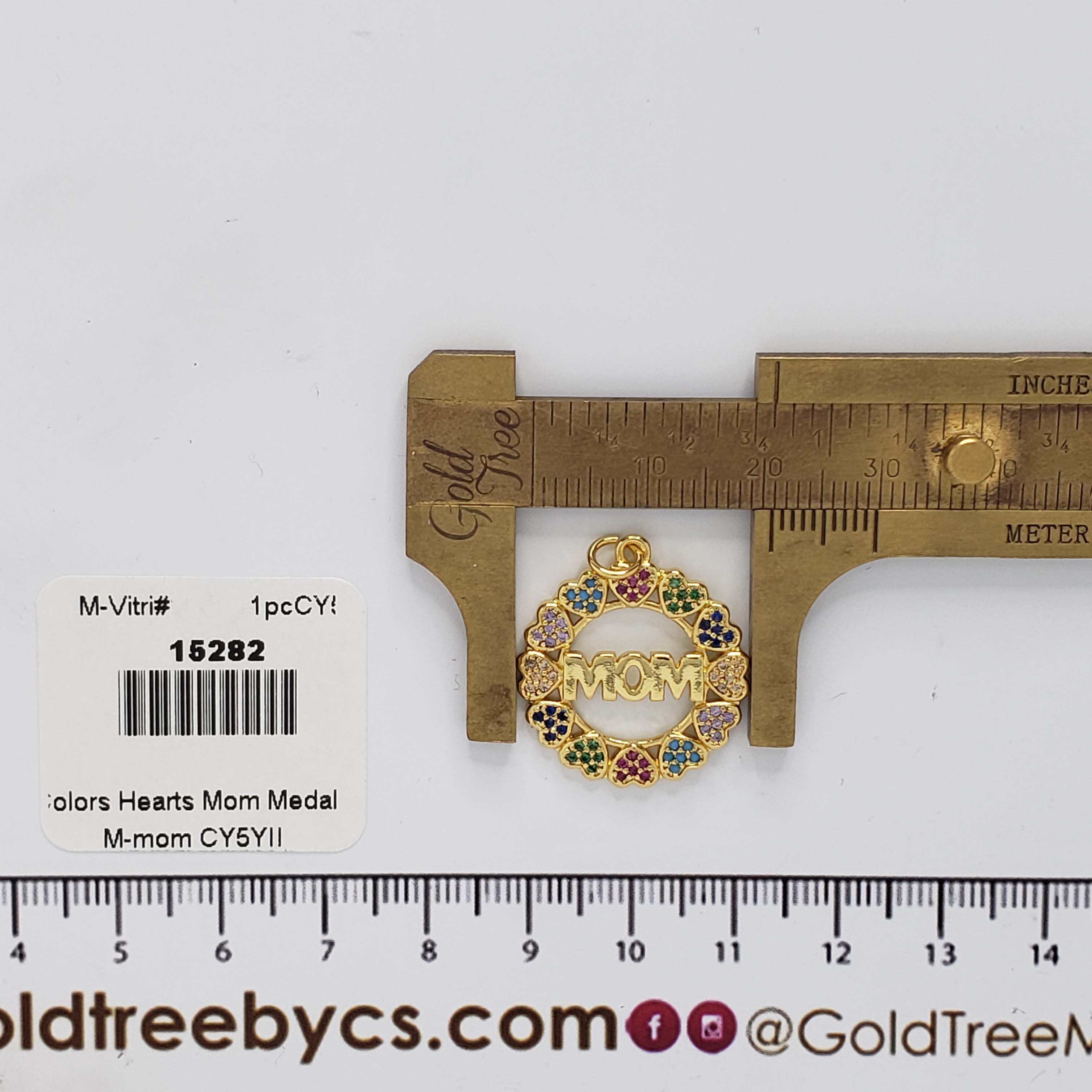 15282 Colors Hearts Mom Medal