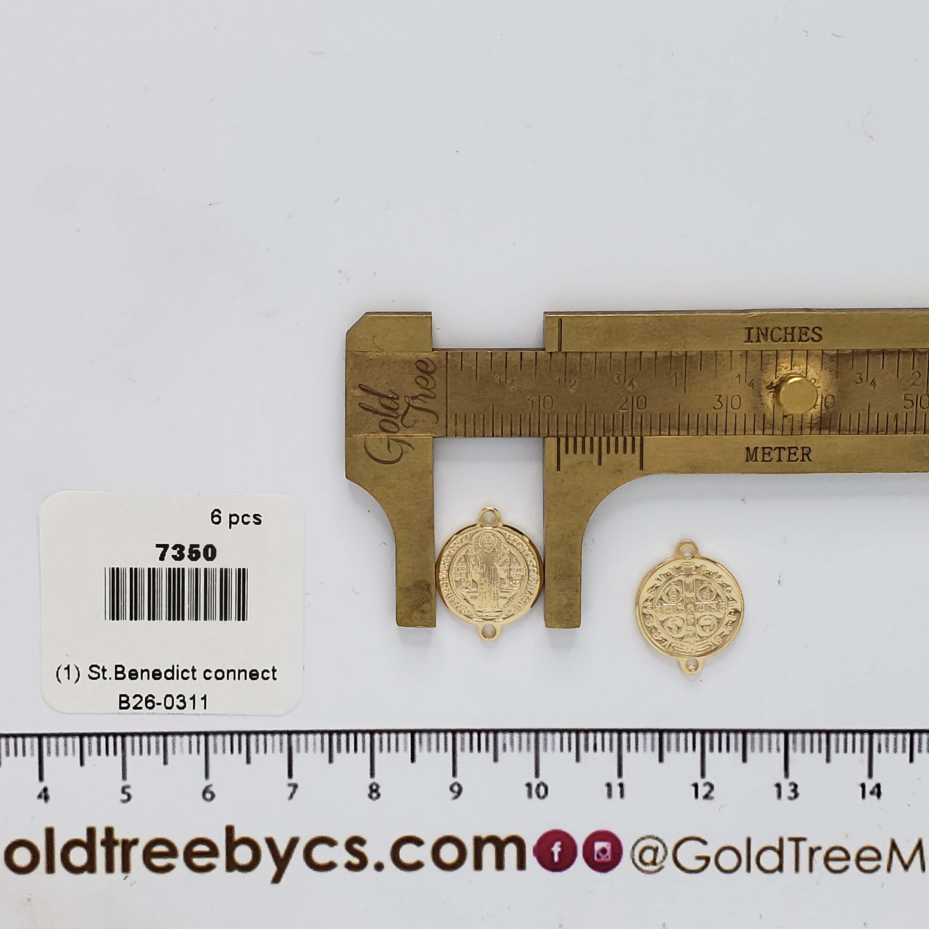 7350 Small Gold Plated St. Benedict Connector