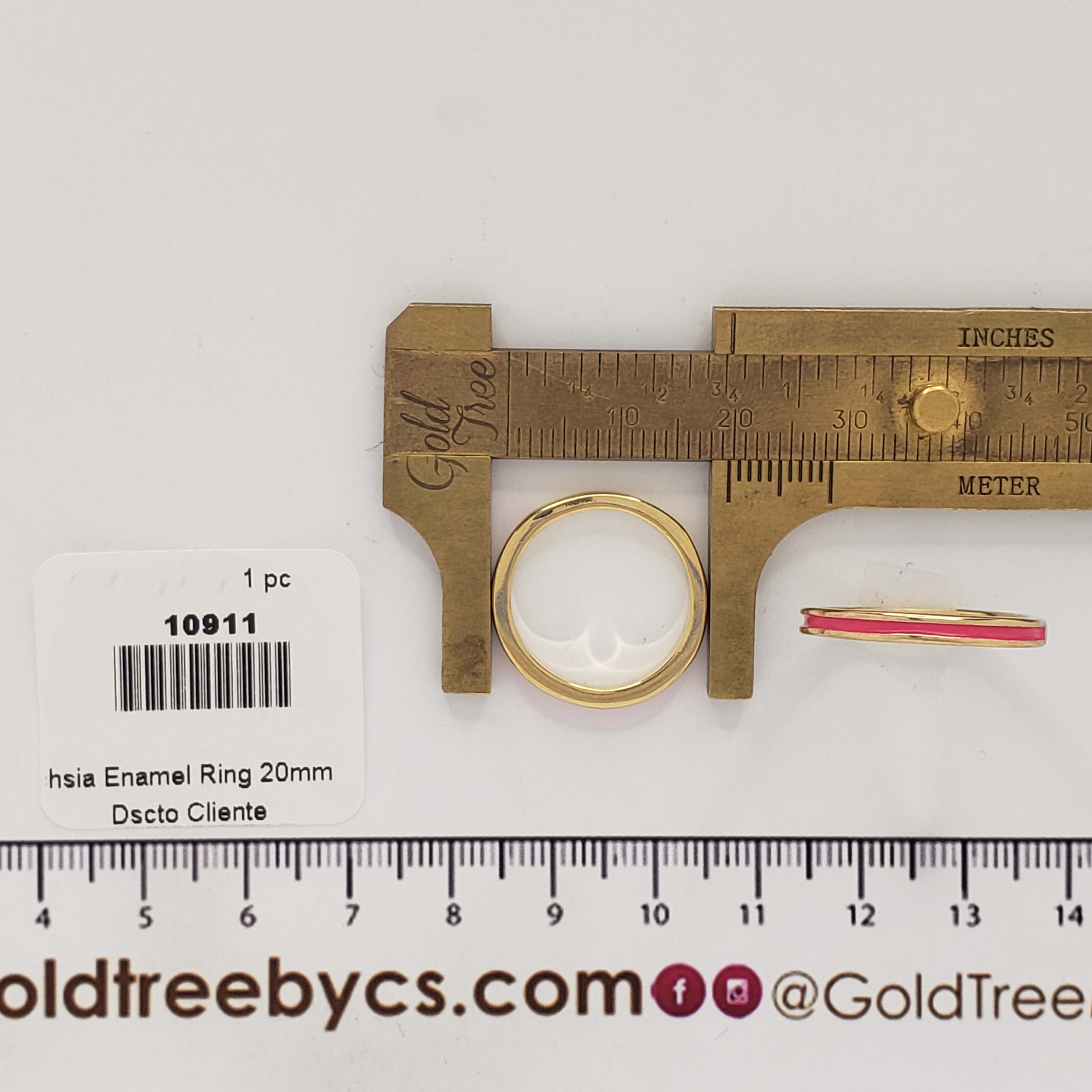 10911 Fuchsia Enamel Ring