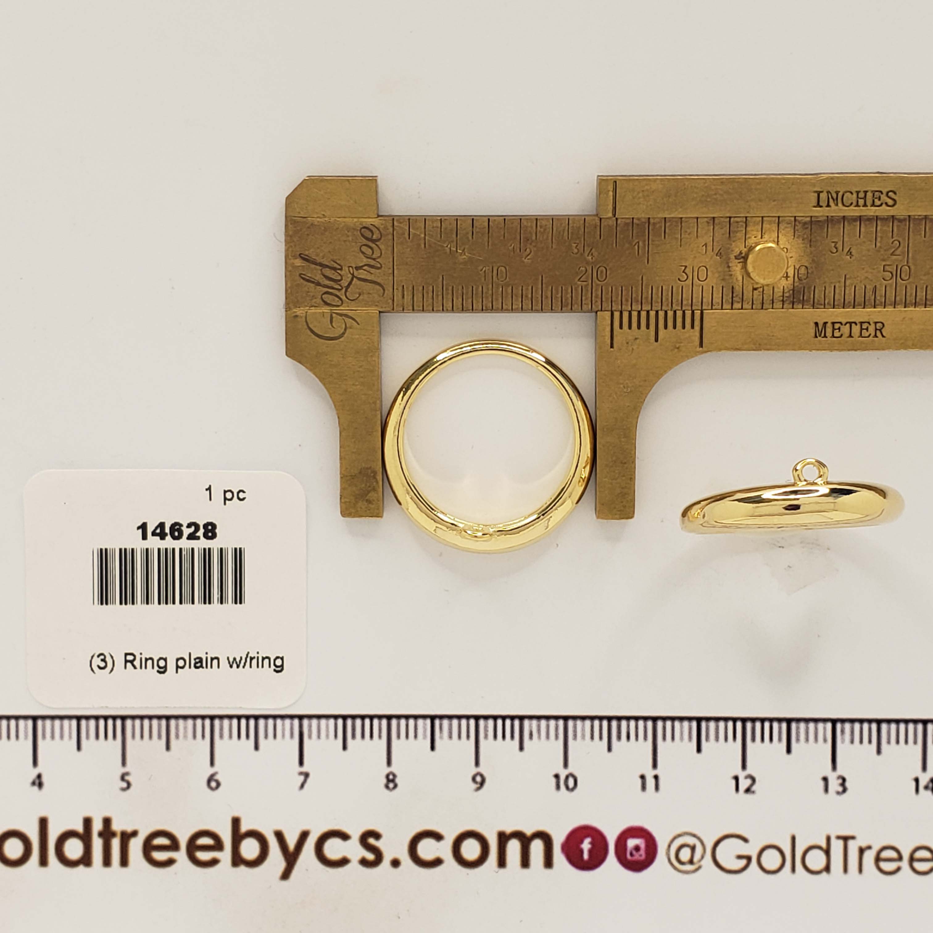 14628 Plain Ring with Bail for Charms