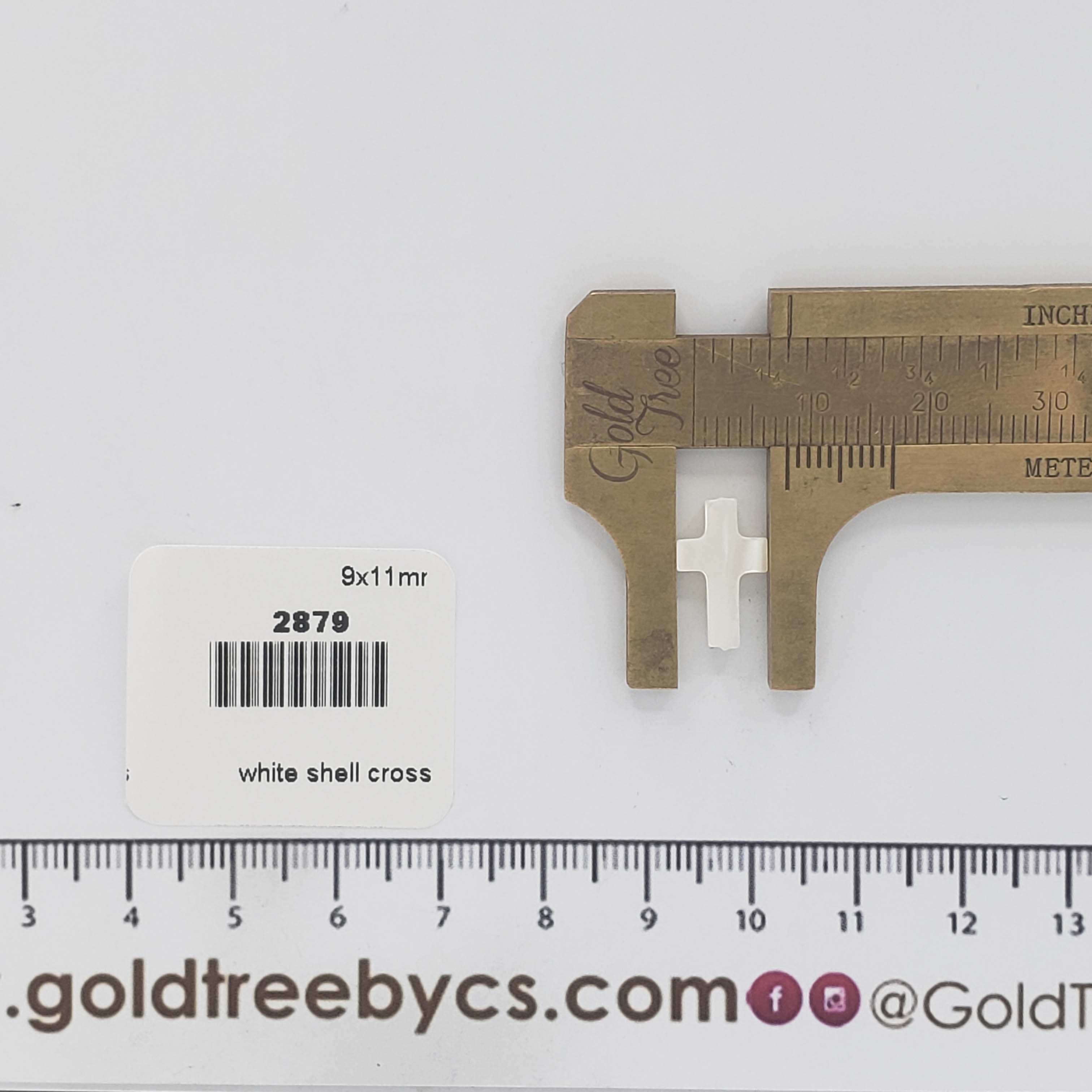 2879 White Shell Cross Charm