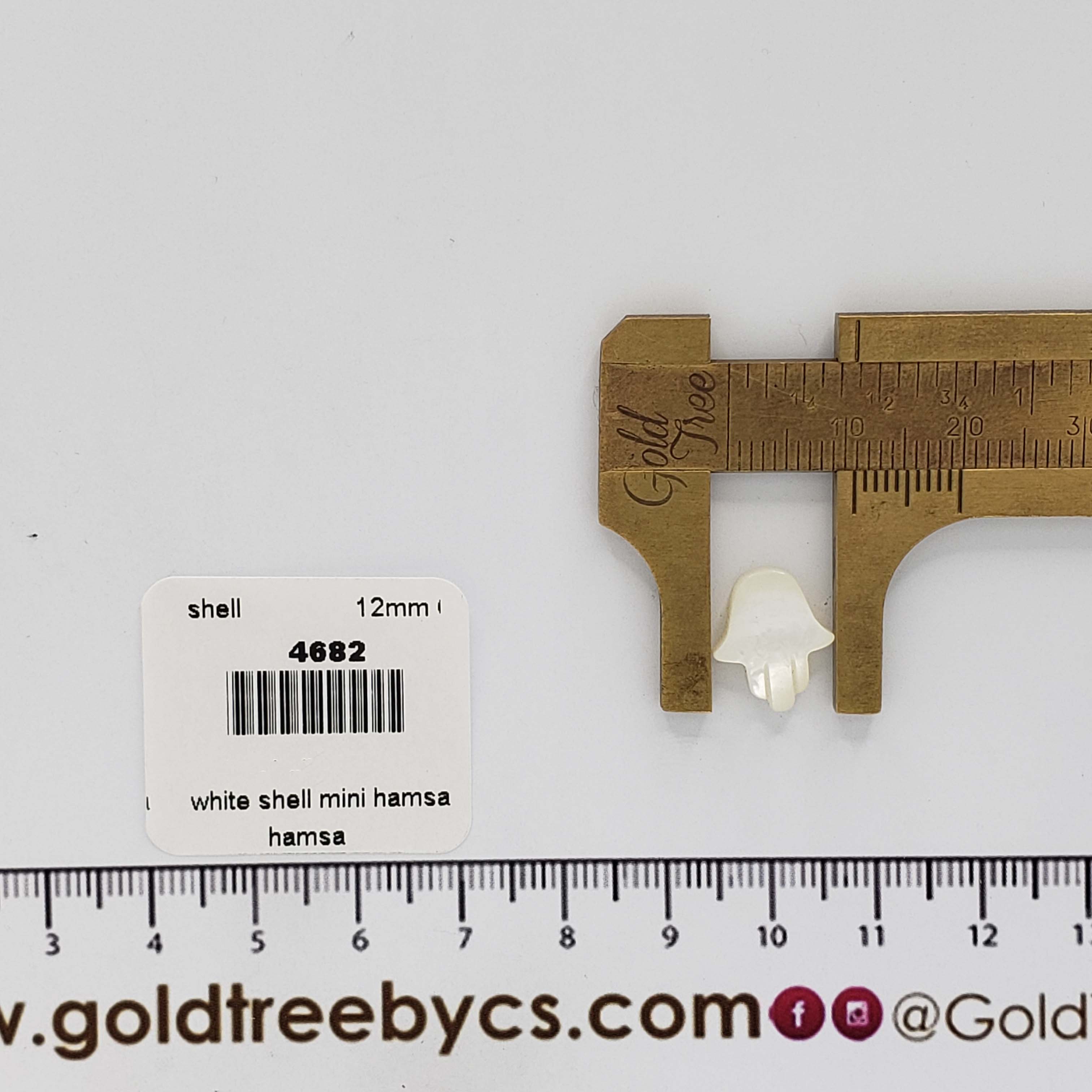 4682 white shell mini hamsa