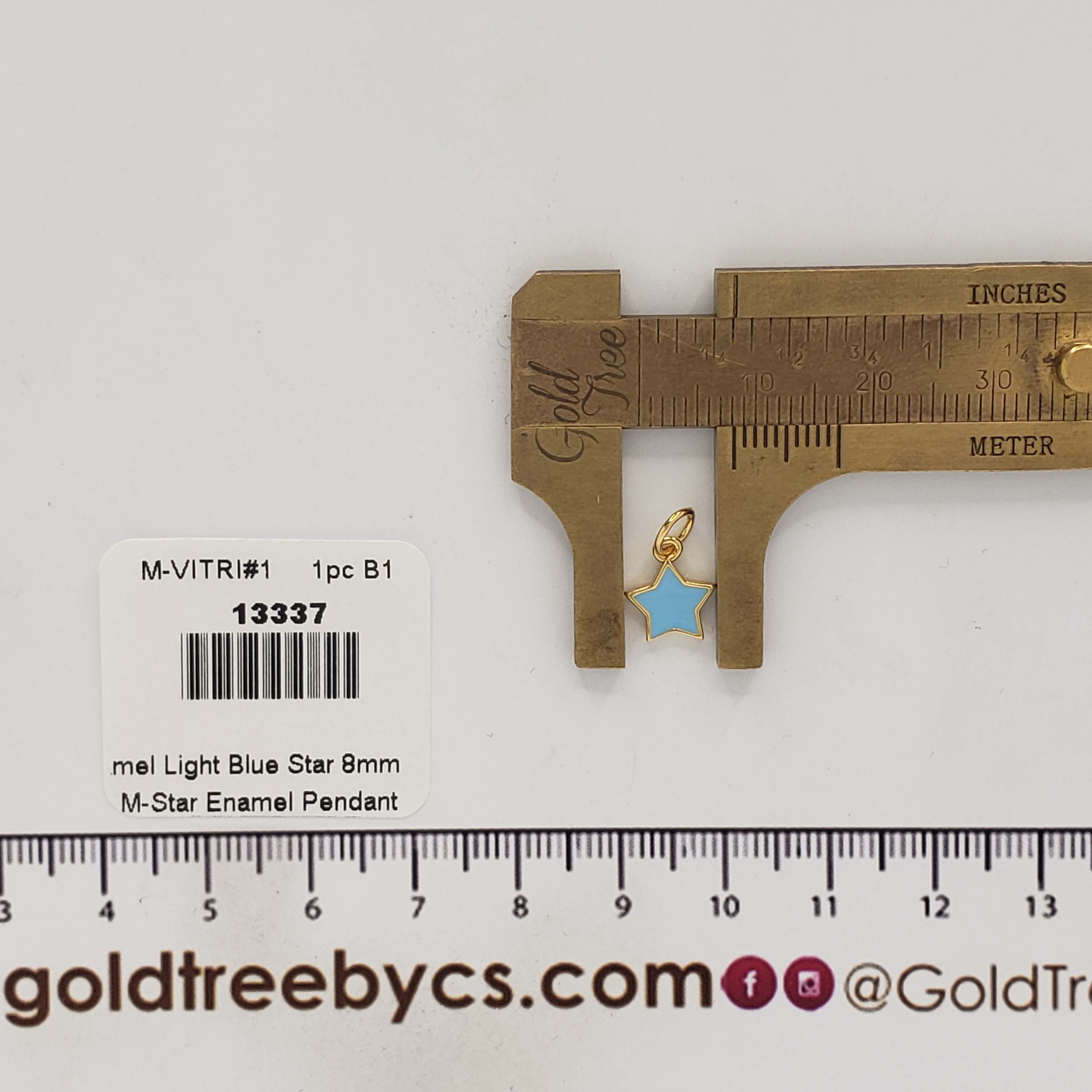 13337 Light Blue Enamel Star Pendant