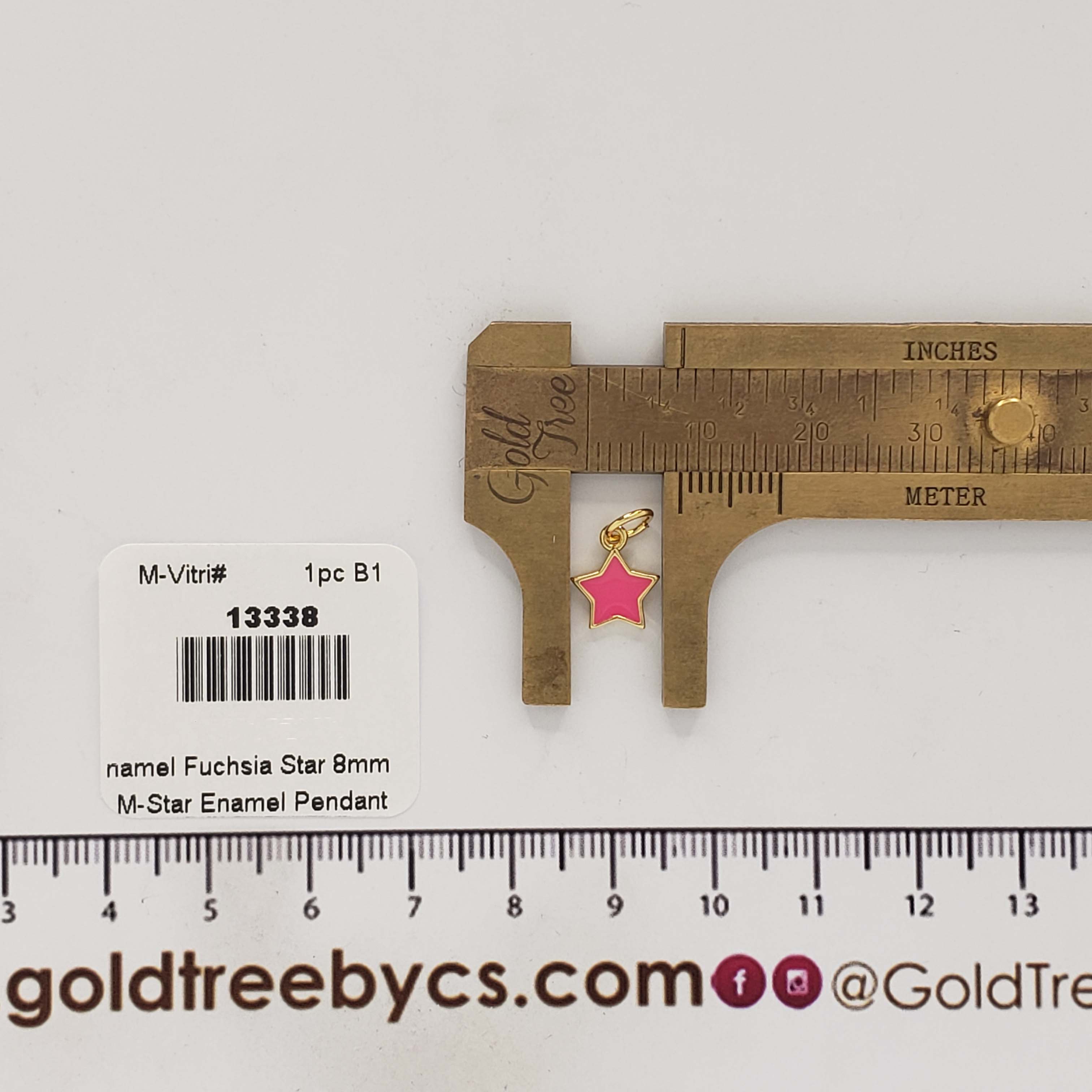 13338 Fuchsia Star Enamel Pendant