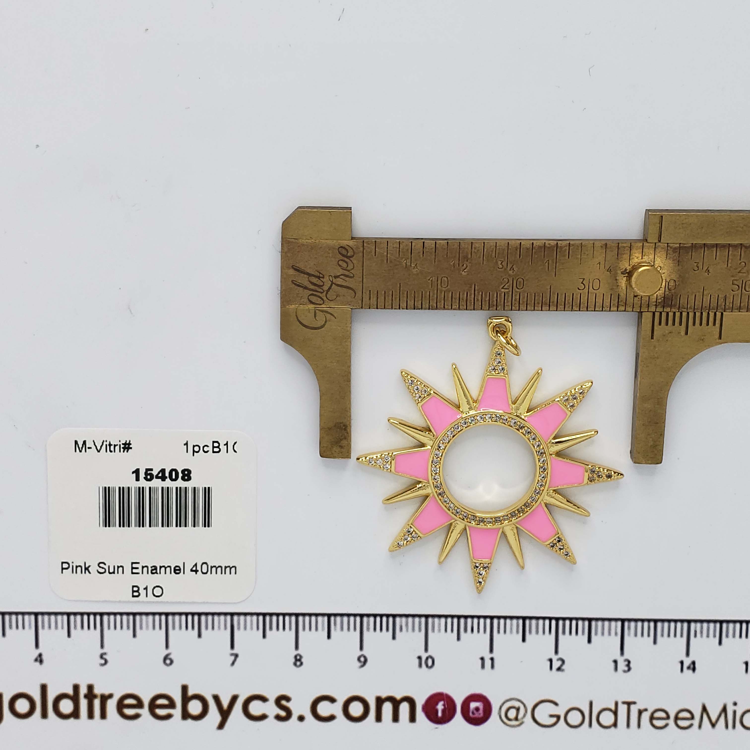 15408 Radiant Pink Sun Enamel Jewelry