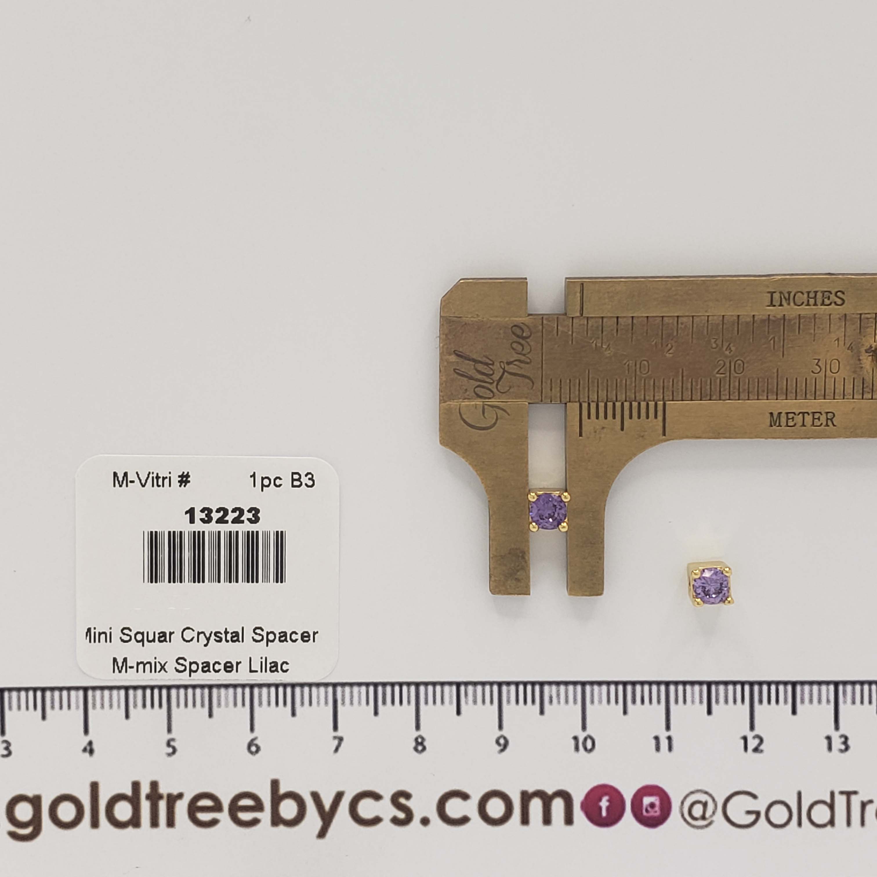 13223 Lilac Mini Squar Crystal Spacer