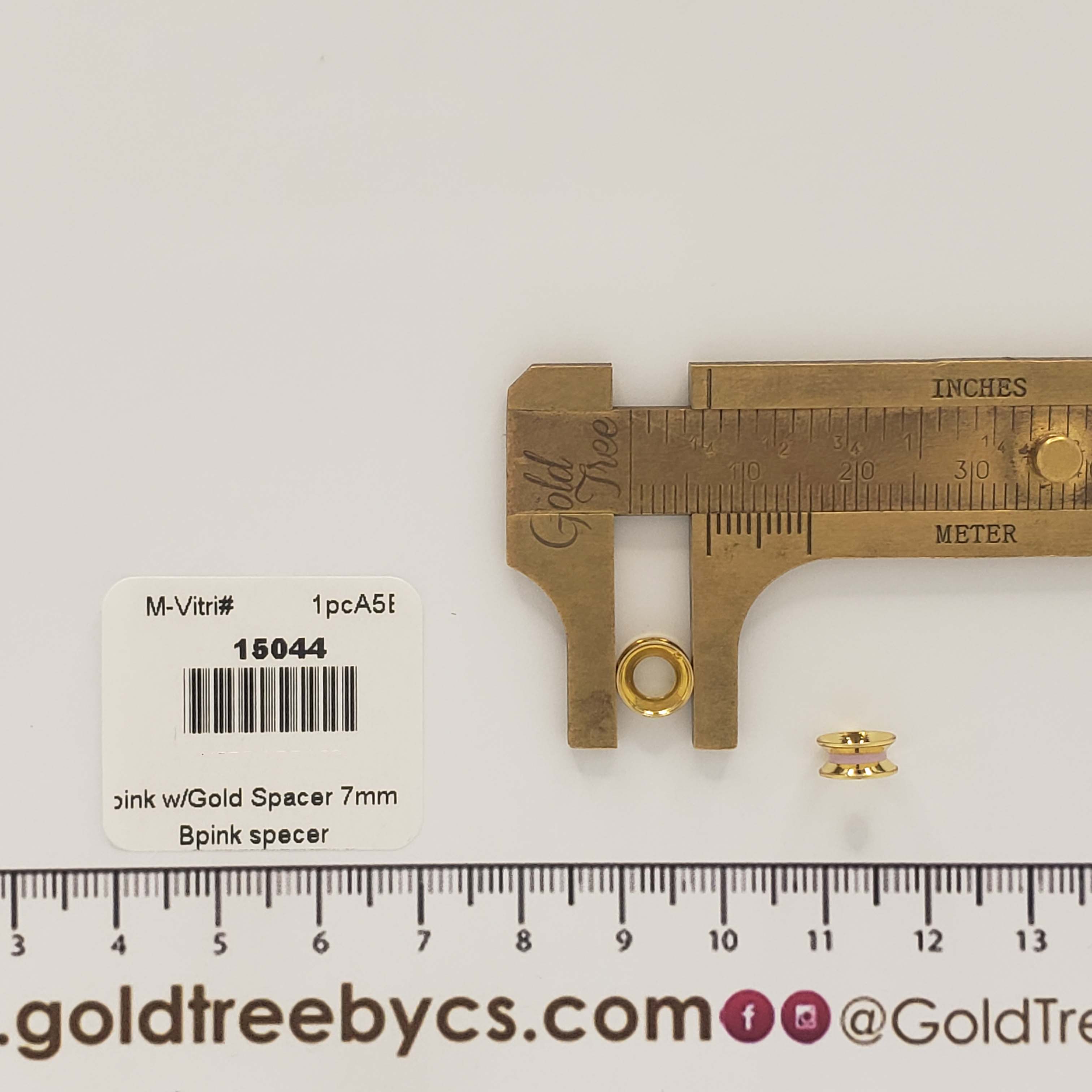 15044  Blush Pink with Gold Spacer