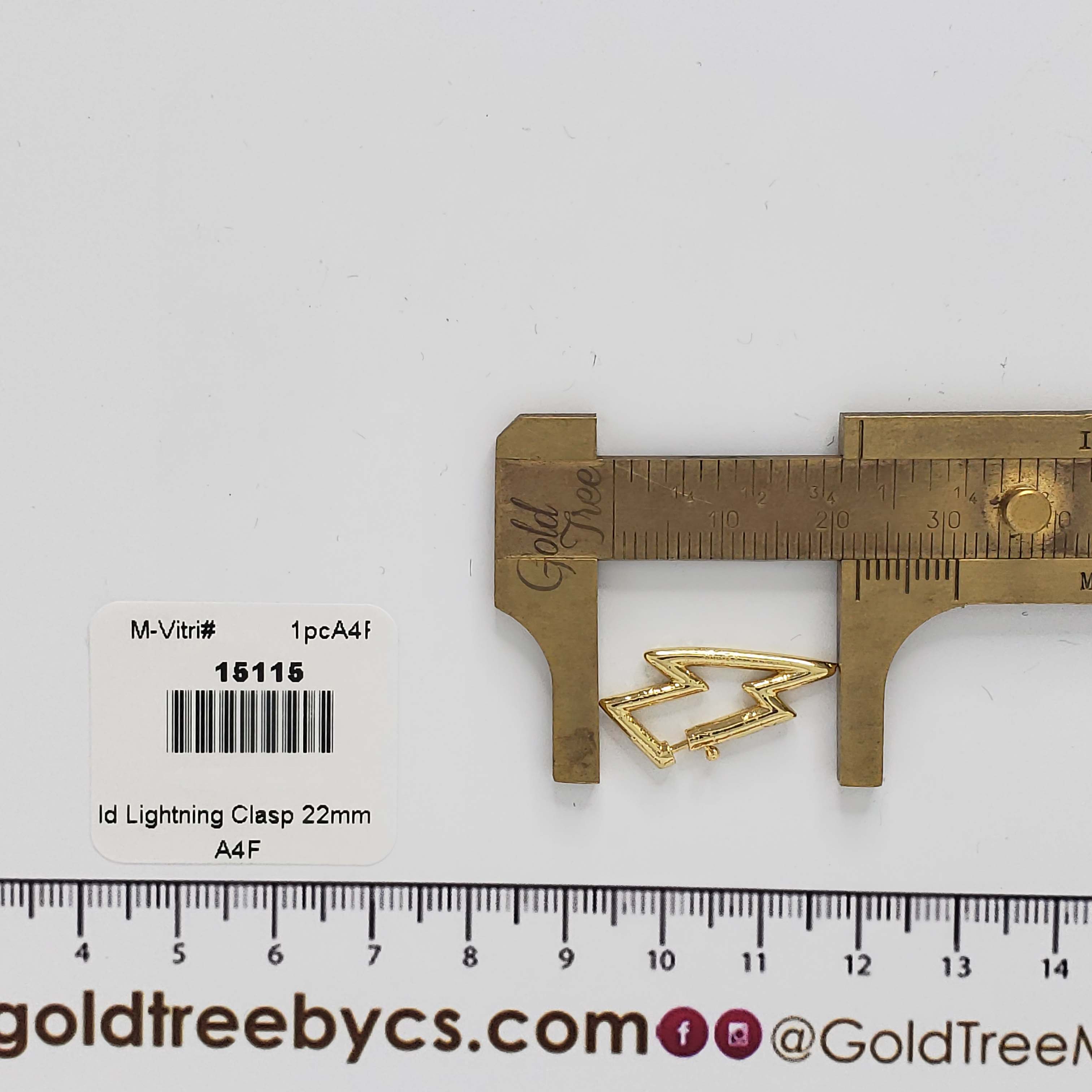 15115 Gold Lightning Clasp Self Closing