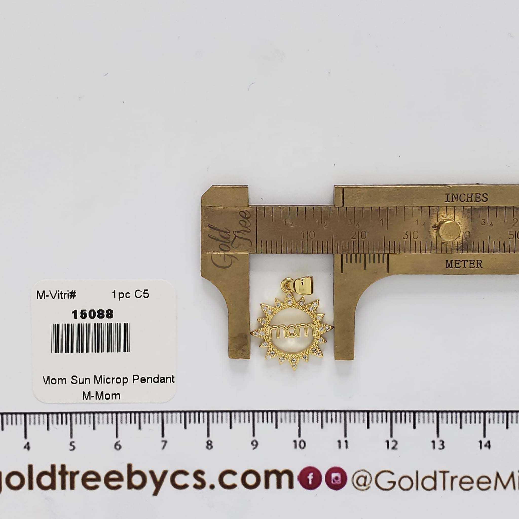 15088 Mom Sun Micropave Pendant
