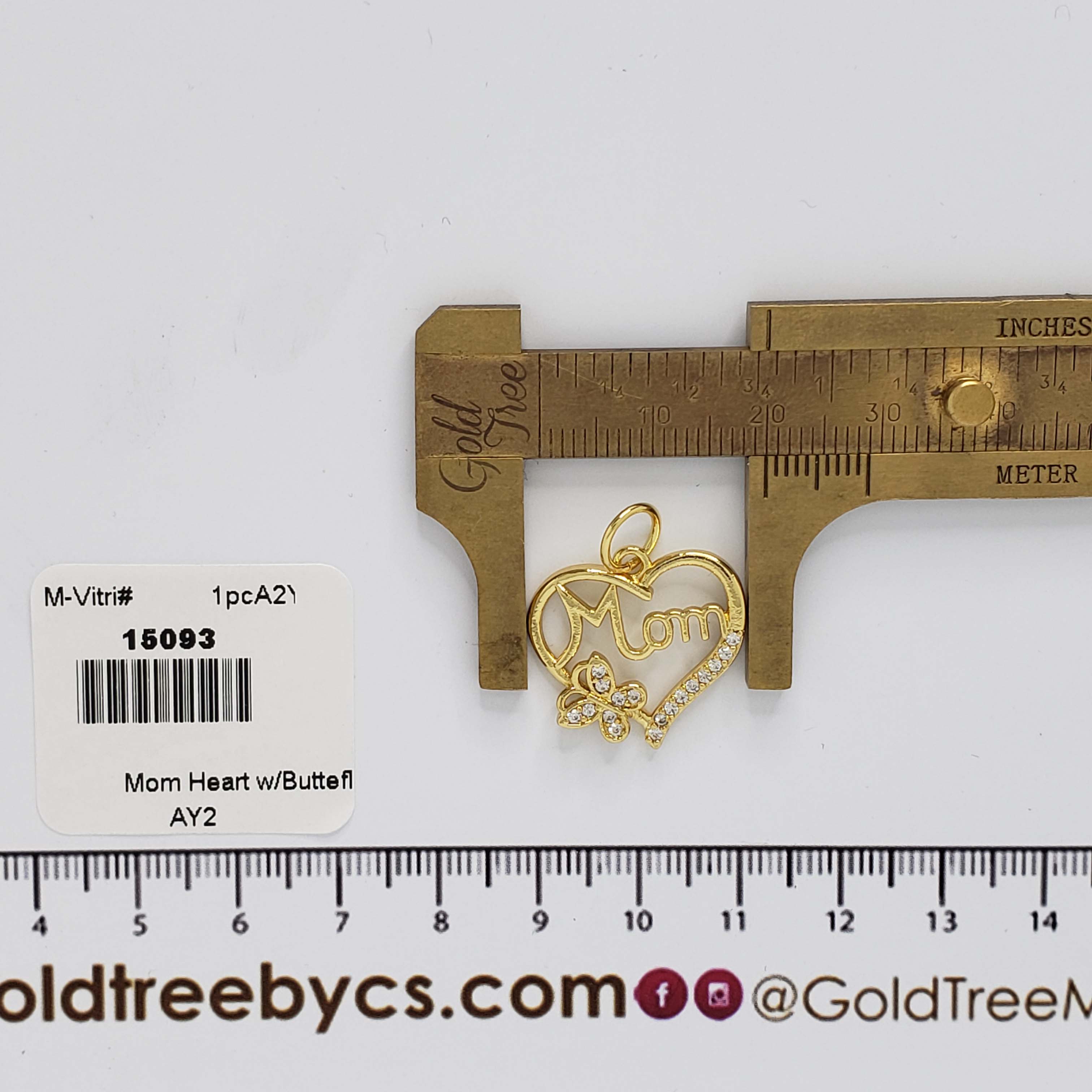 15093 Mom Heart with Butterfly Pendant