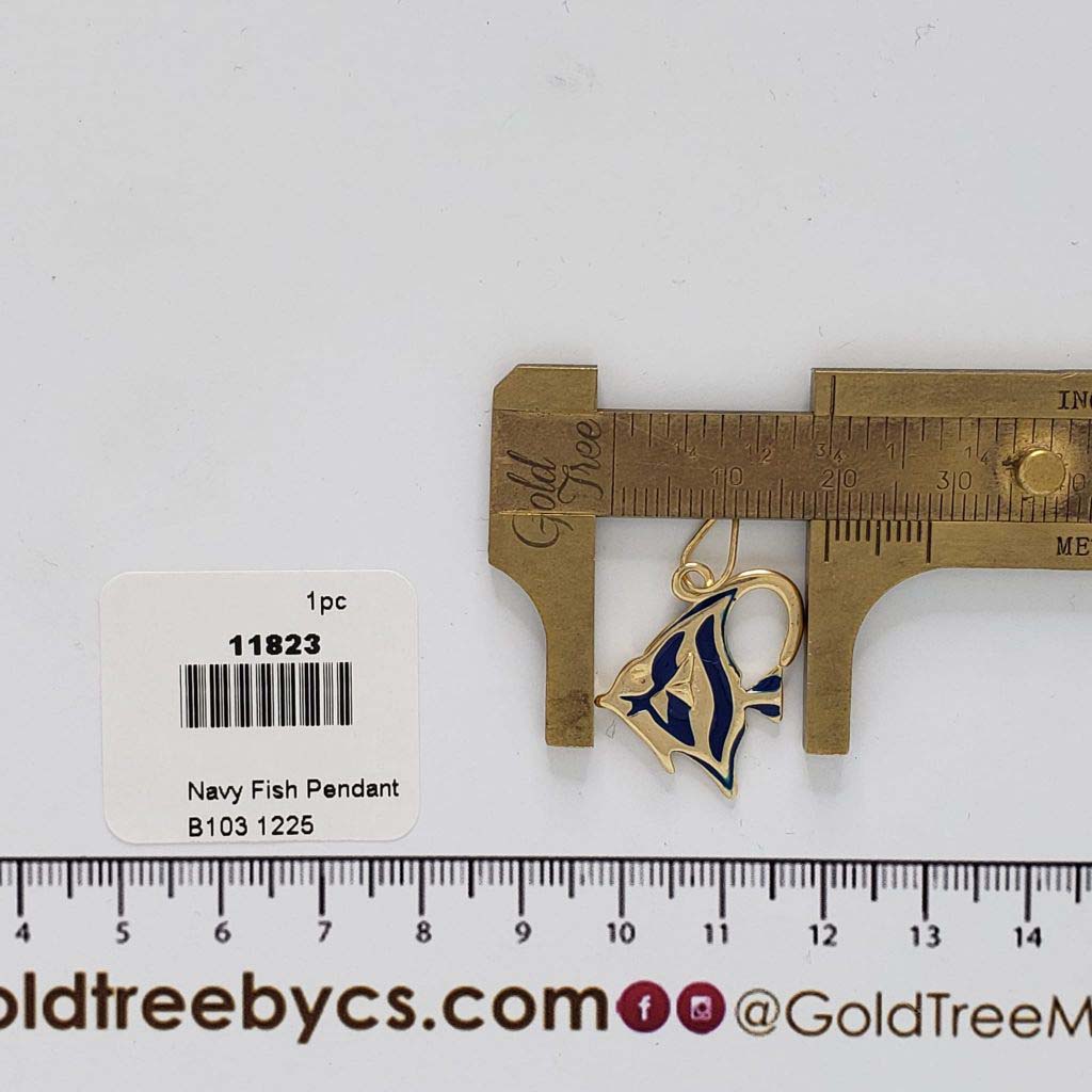 11823 Gold-Plated Navy Fish Pendant