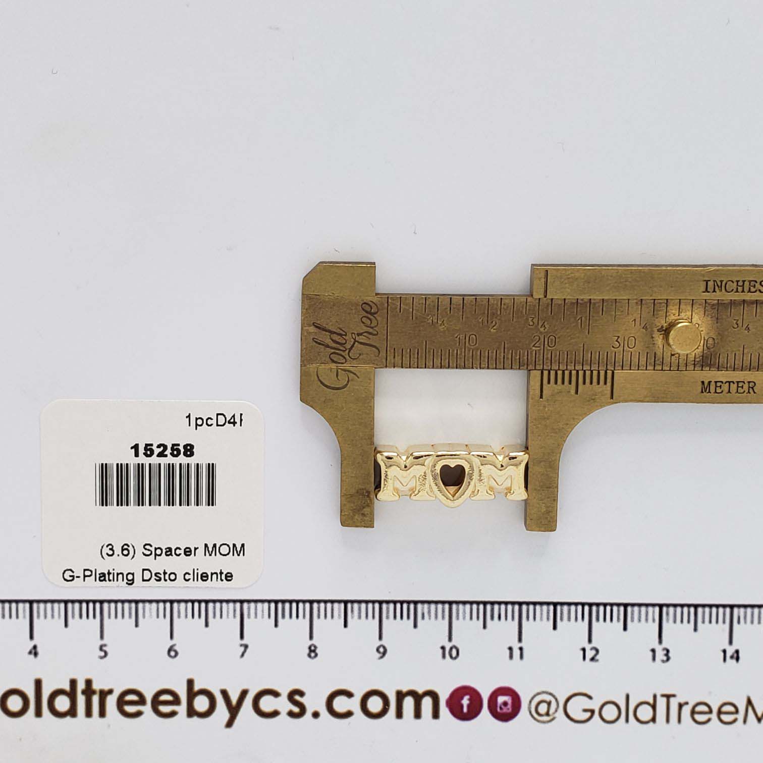 15258 Golde Mom with Heart Spacer 