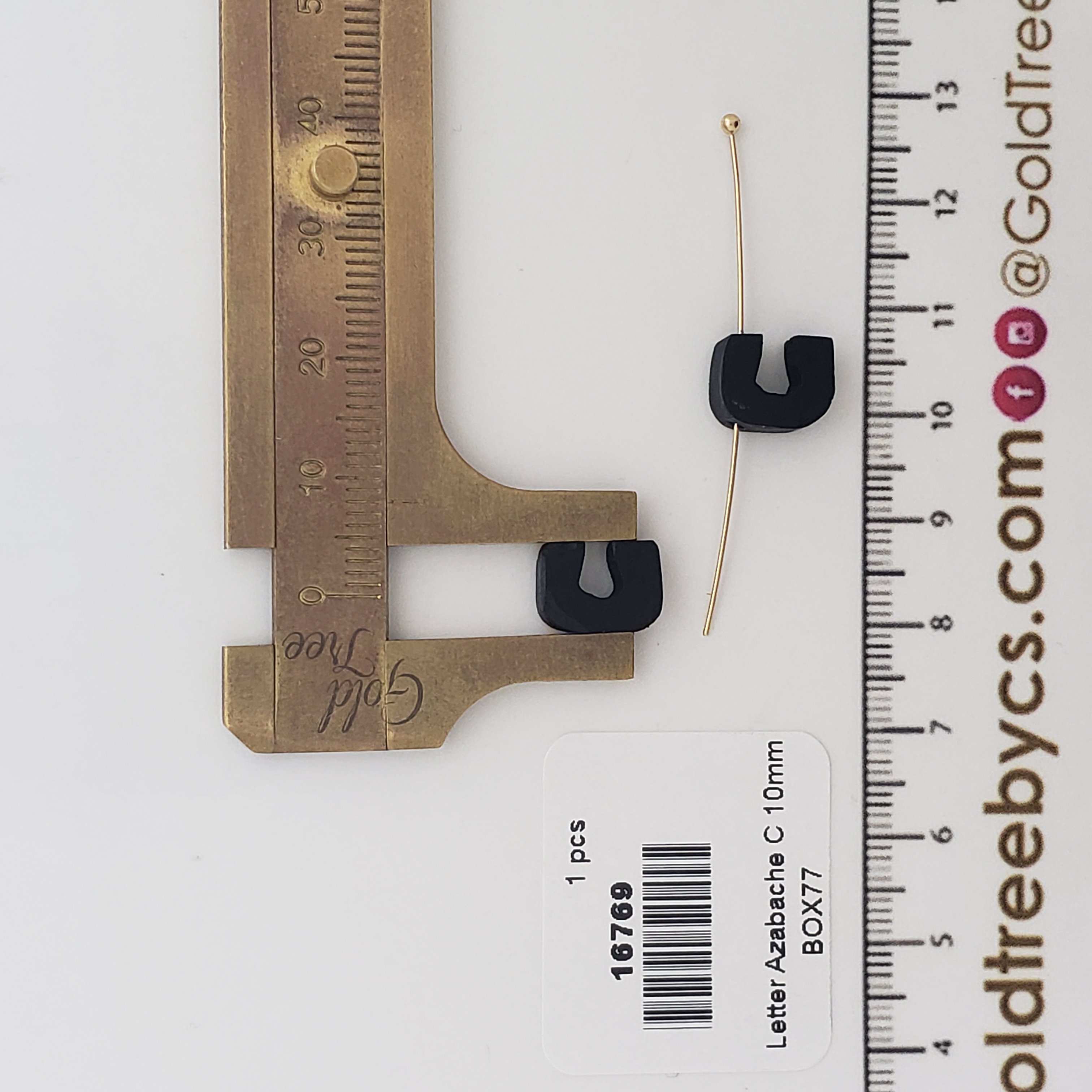 16769 Initial Letter C Azabache Spacer