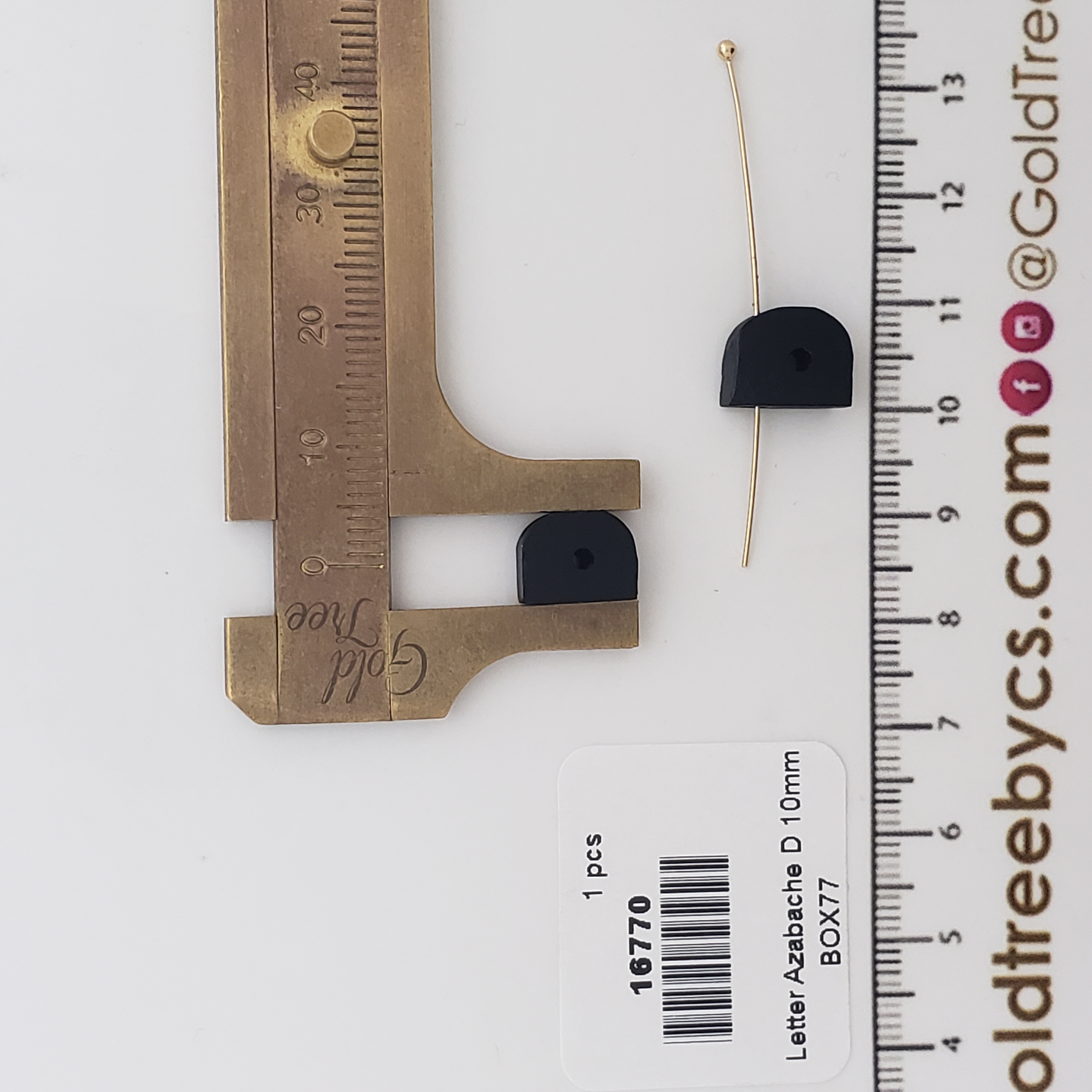 16770 Initial Letter D Azabache Spacer