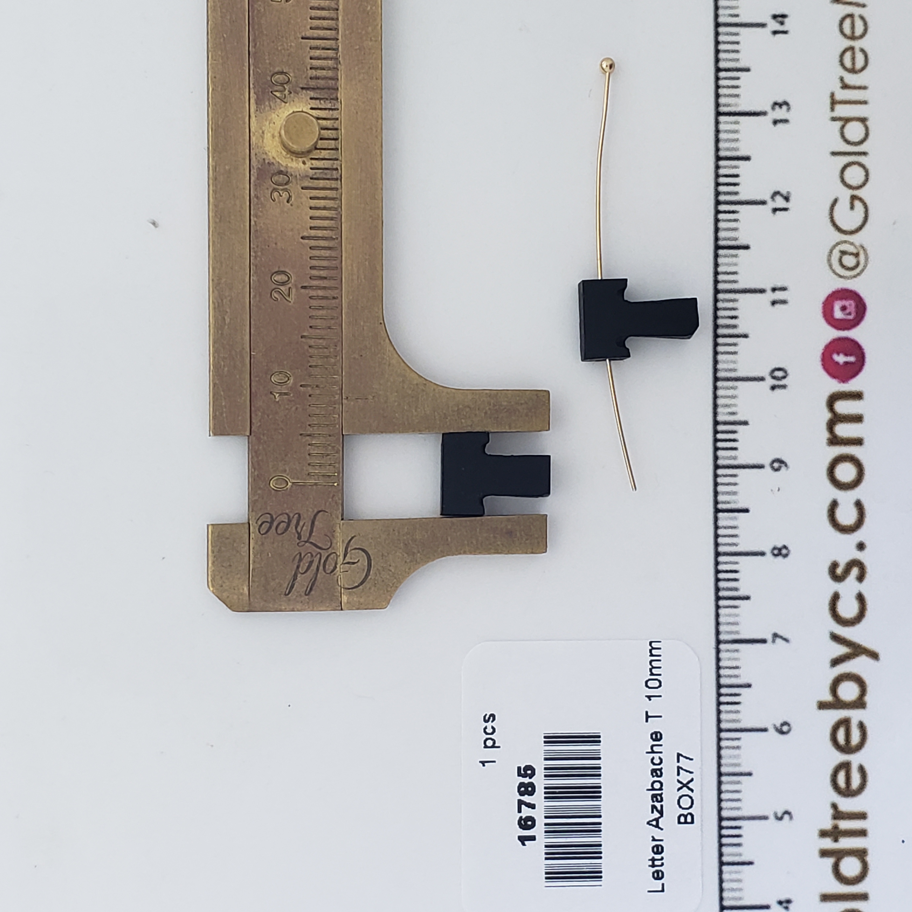 16785 Initial Letter T Azabache Spacer