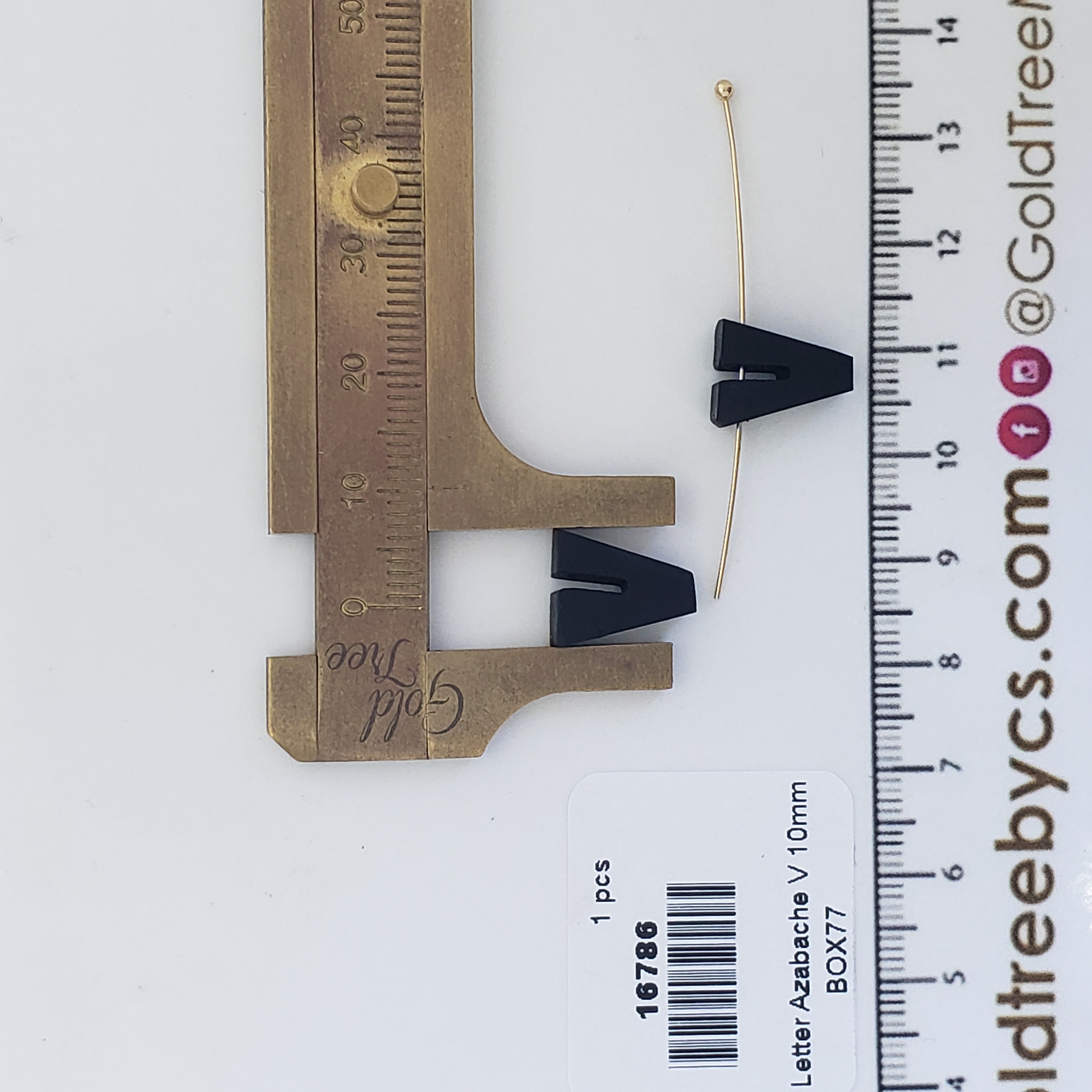 16786 Initial Letter V Azabache Spacer