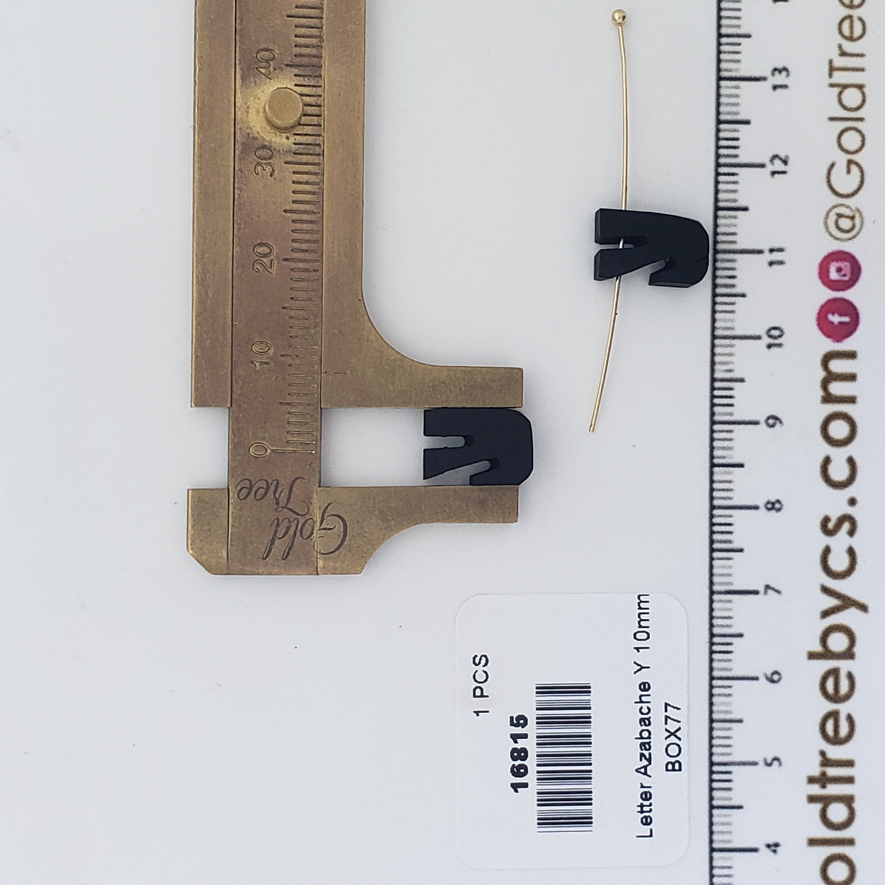 16815 Initial Letter Y Azabache Spacer