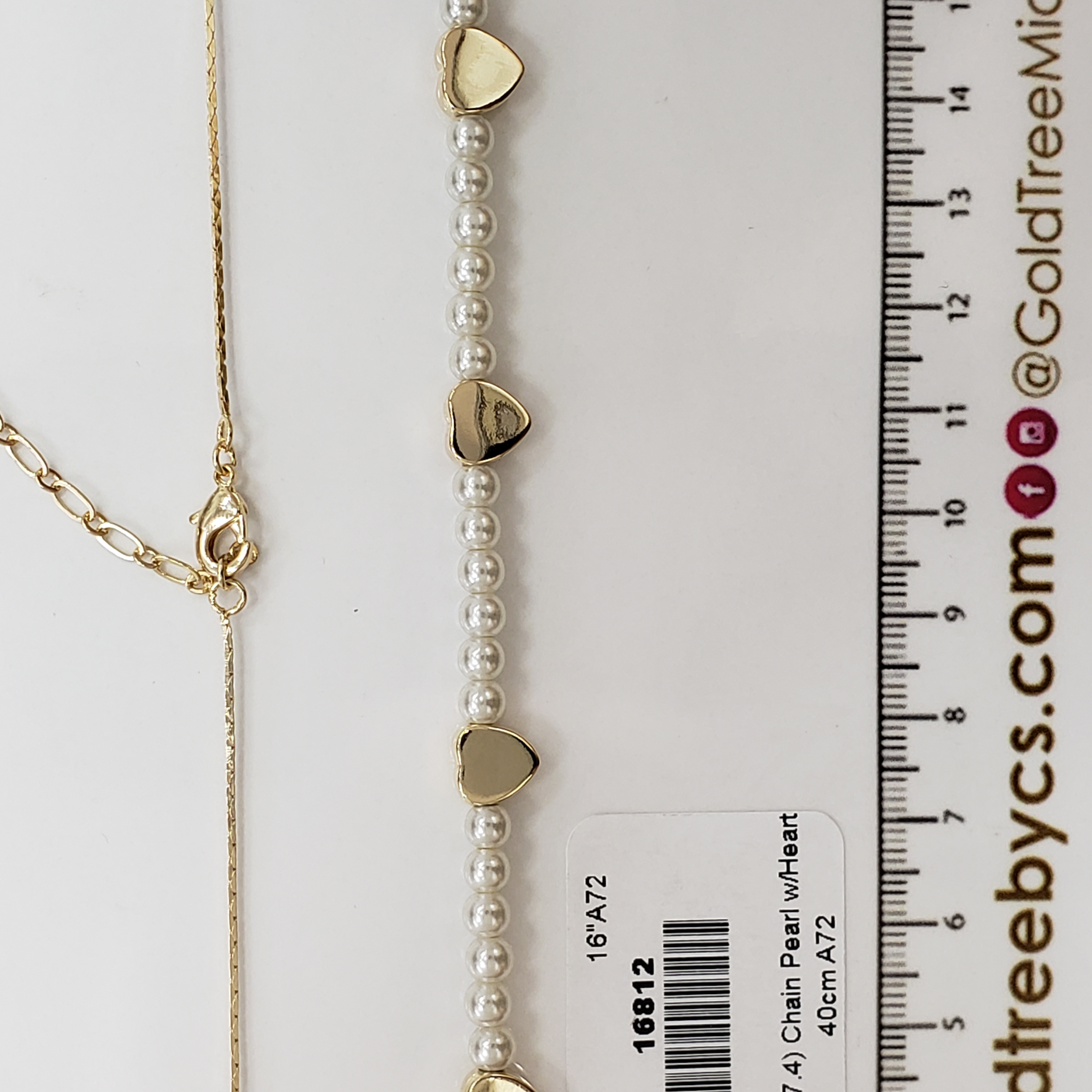 16812 Chain Pearl w/Heart
