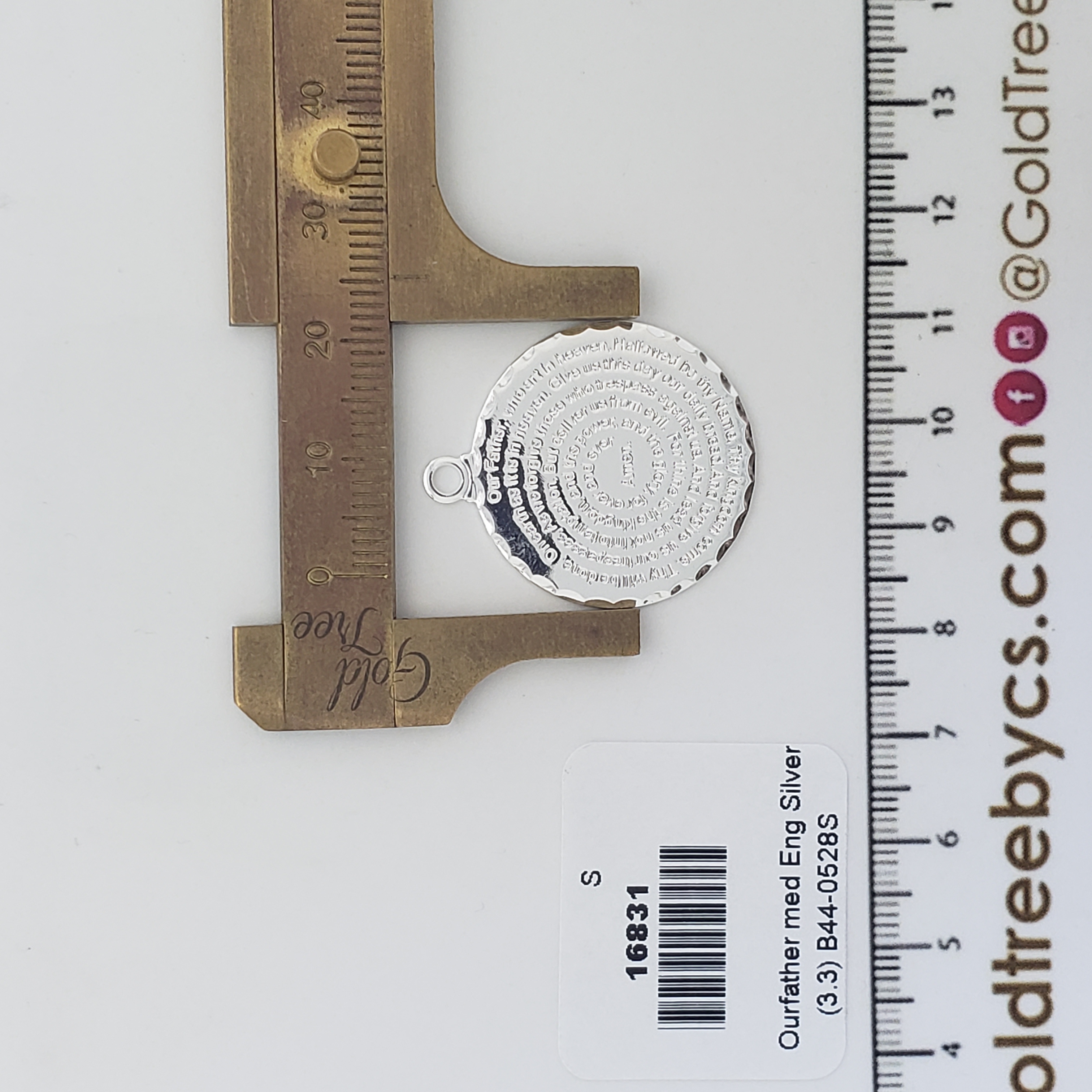 16831 Silver Ourfather Medal English Charm