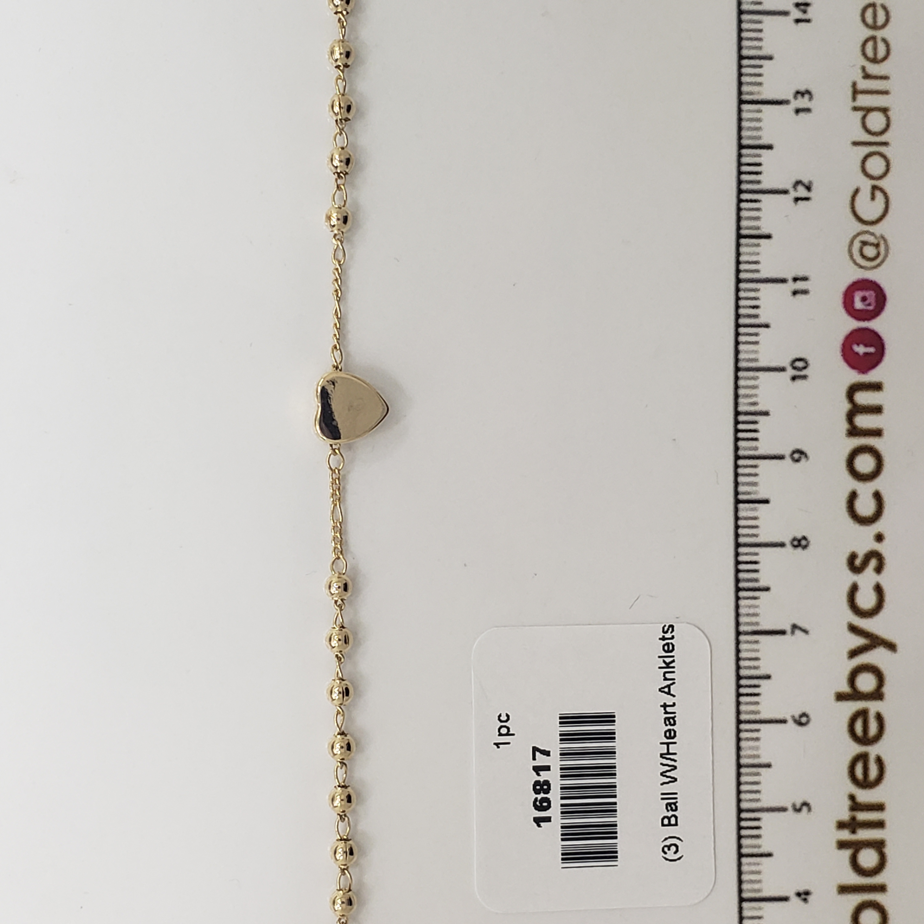 16817 Beads with Heart Anklet
